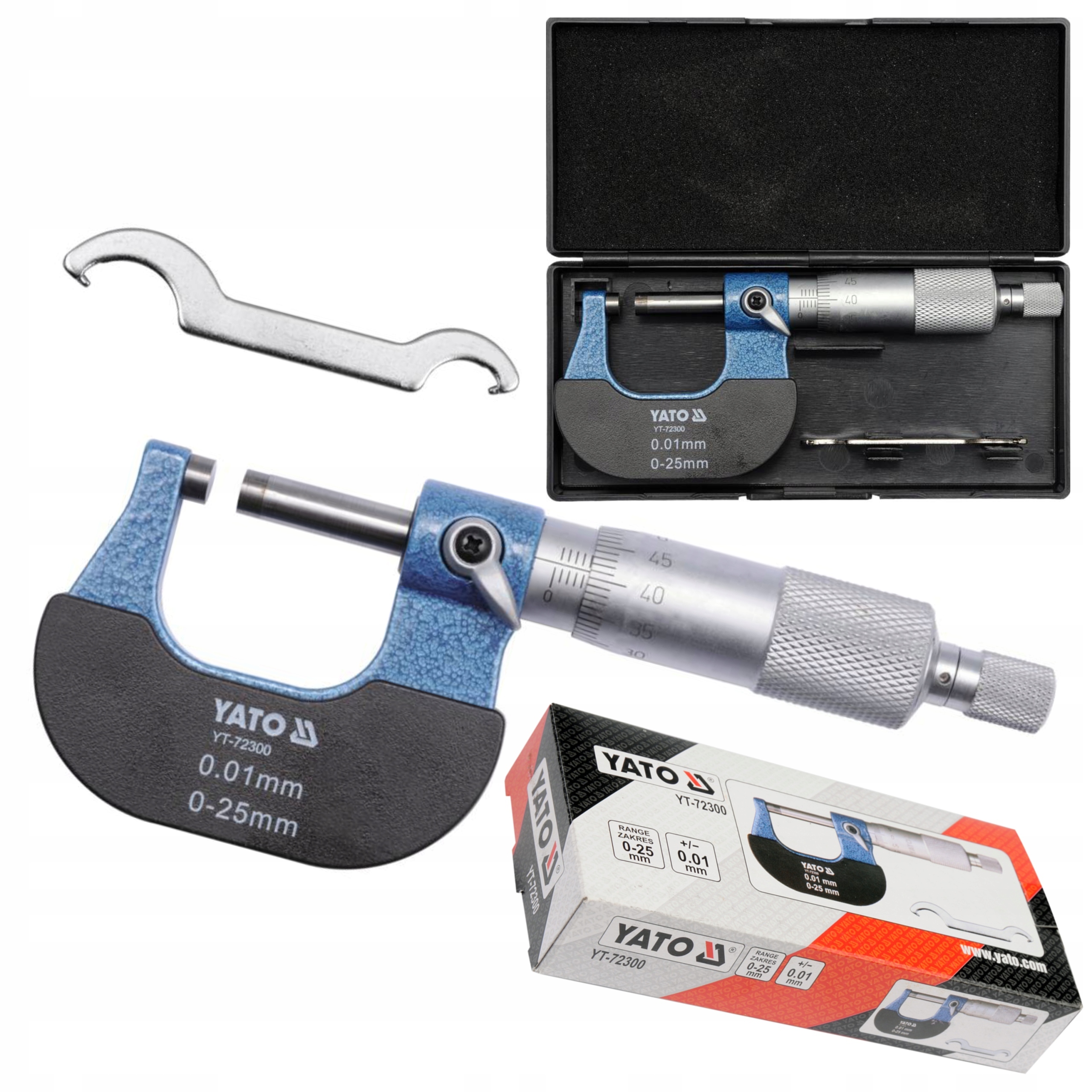 YATO PRECYZYJNY MIKROMETR ZEWNĘTRZNY NONIUSZOWY 0-25mm YT-72300 + ETUI
