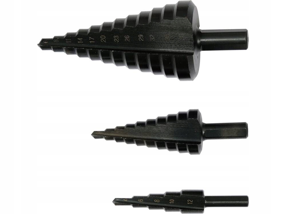 YATO ZESTAW WIERTEŁ STOPNIOWYCH STOŻKOWYCH HSS4241 DO METALU 3SZT. 4-38mm