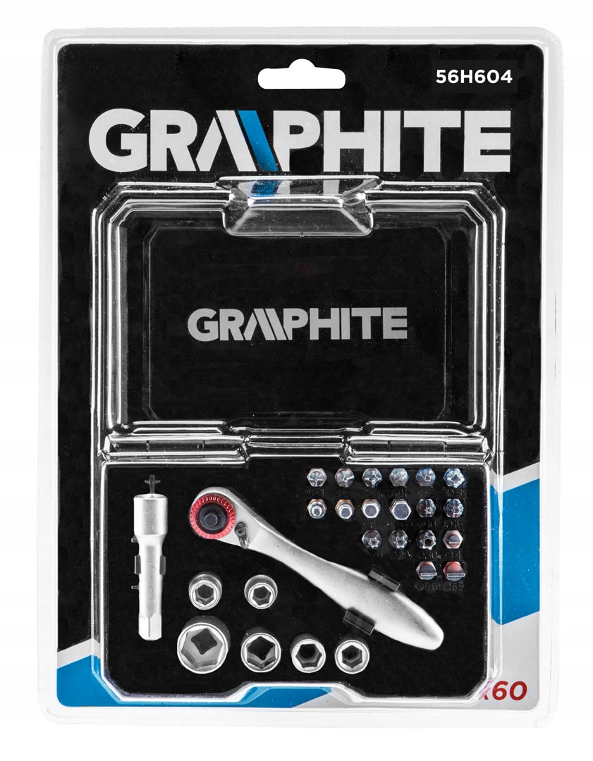KOŃCÓWKI WKRĘTAKOWE NASADKI 26szt 56H604 GRAPHITE