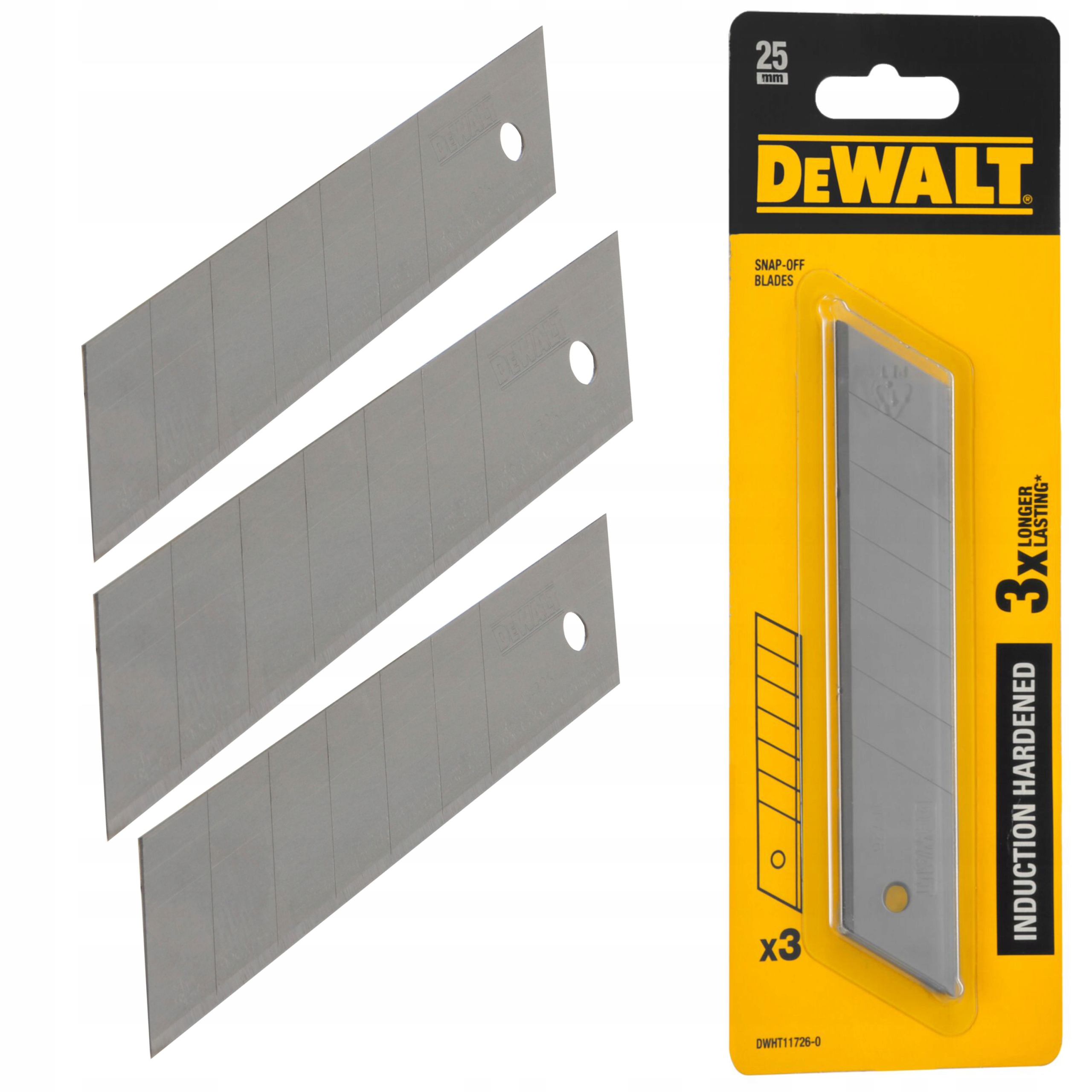 DeWALT DWHT11726 OSTRZA ŁAMANE 25mm HARTOWANE 3szt