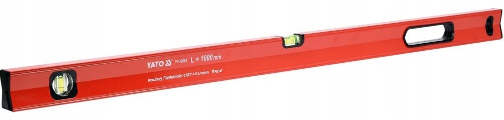 YATO POZIOMNICA MAGNETYCZNA 1000 MM ALUMINIOWA 2 LIBELLE 1 UCHWYT YT-30063
