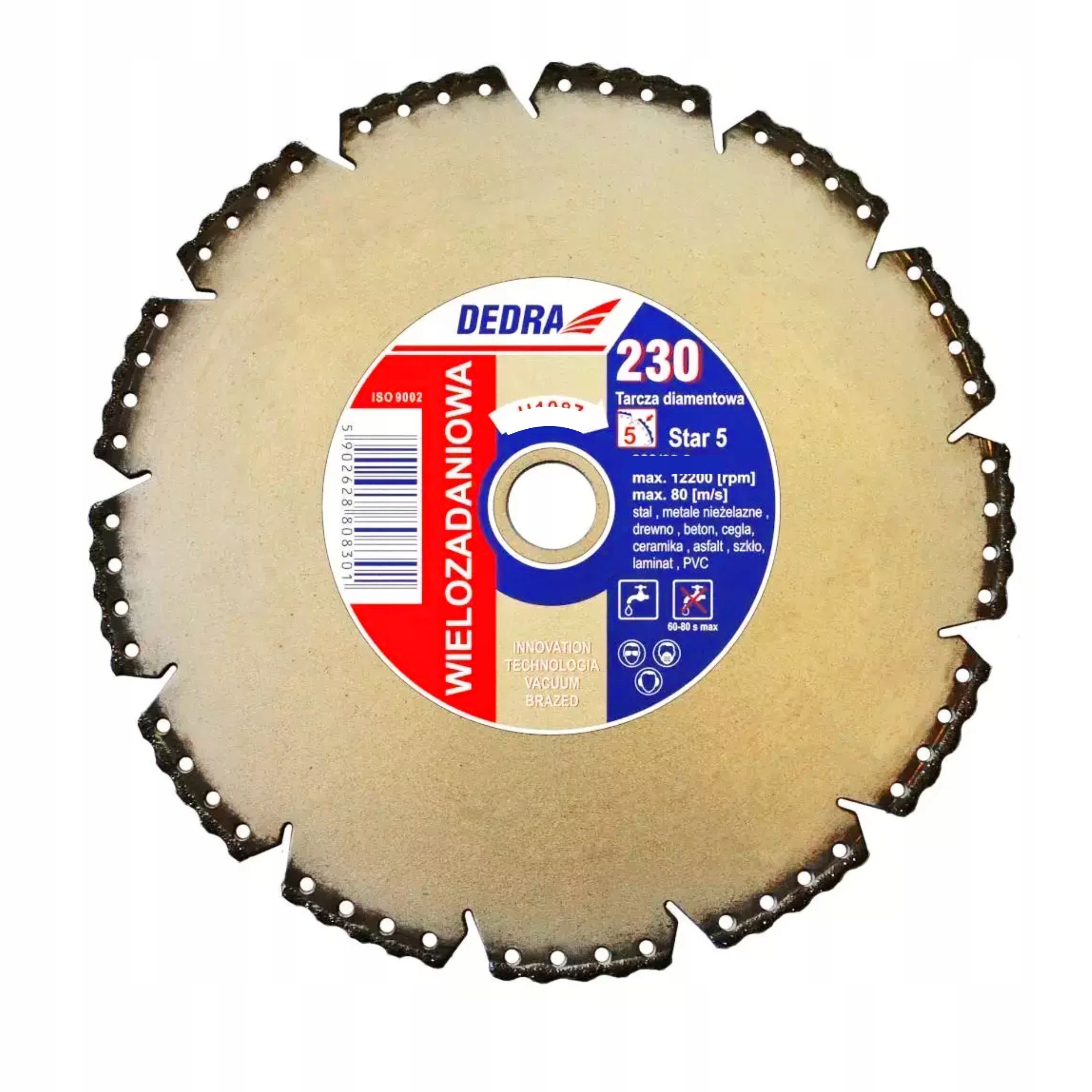 DEDRA TARCZA DIAMENTOWA VACUUM BRAZED 180x22,2MM