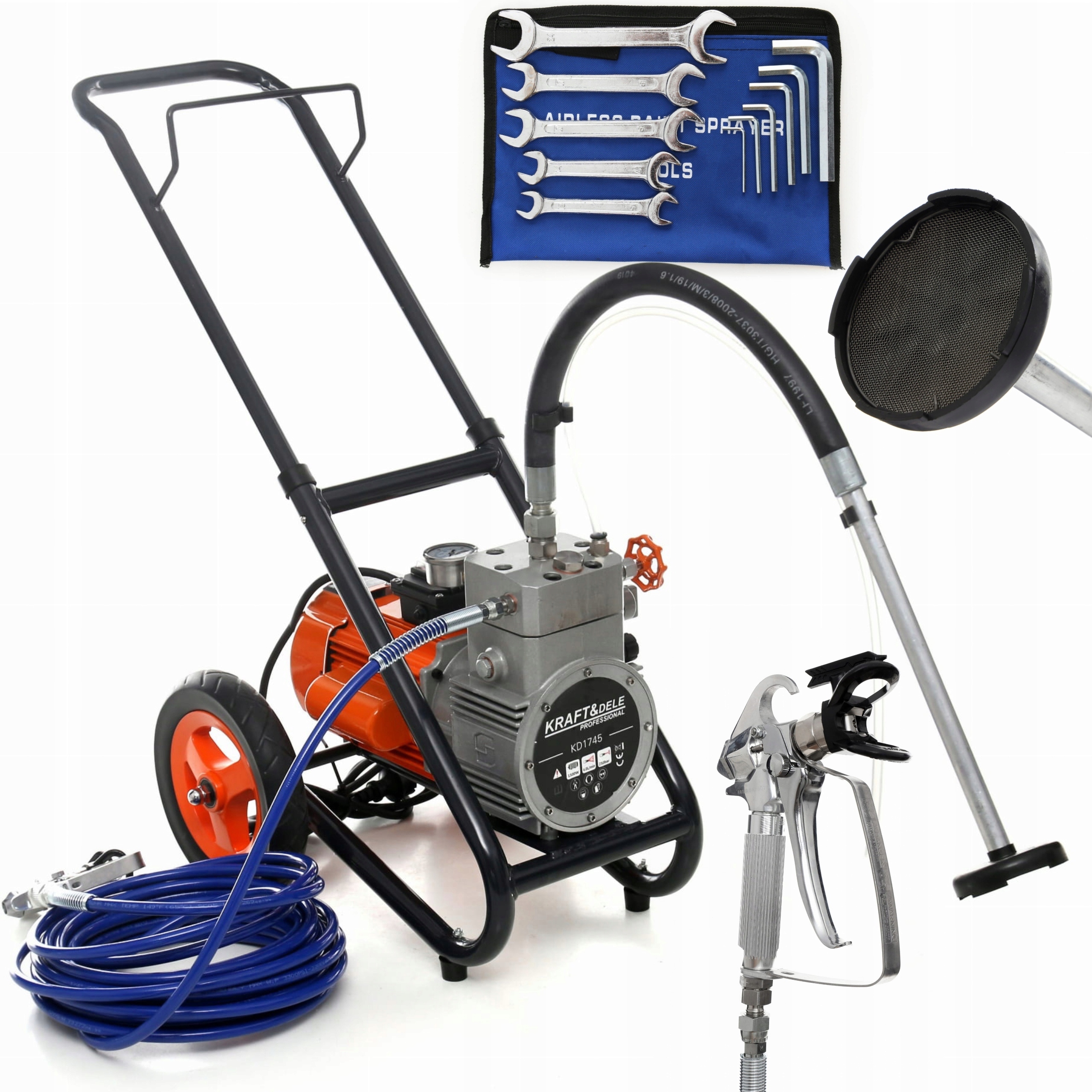 KRAFT&DELE AGREGAT MALARSKI HYDRODYNAMICZNY 1500W + OSPRZĘT KD1745