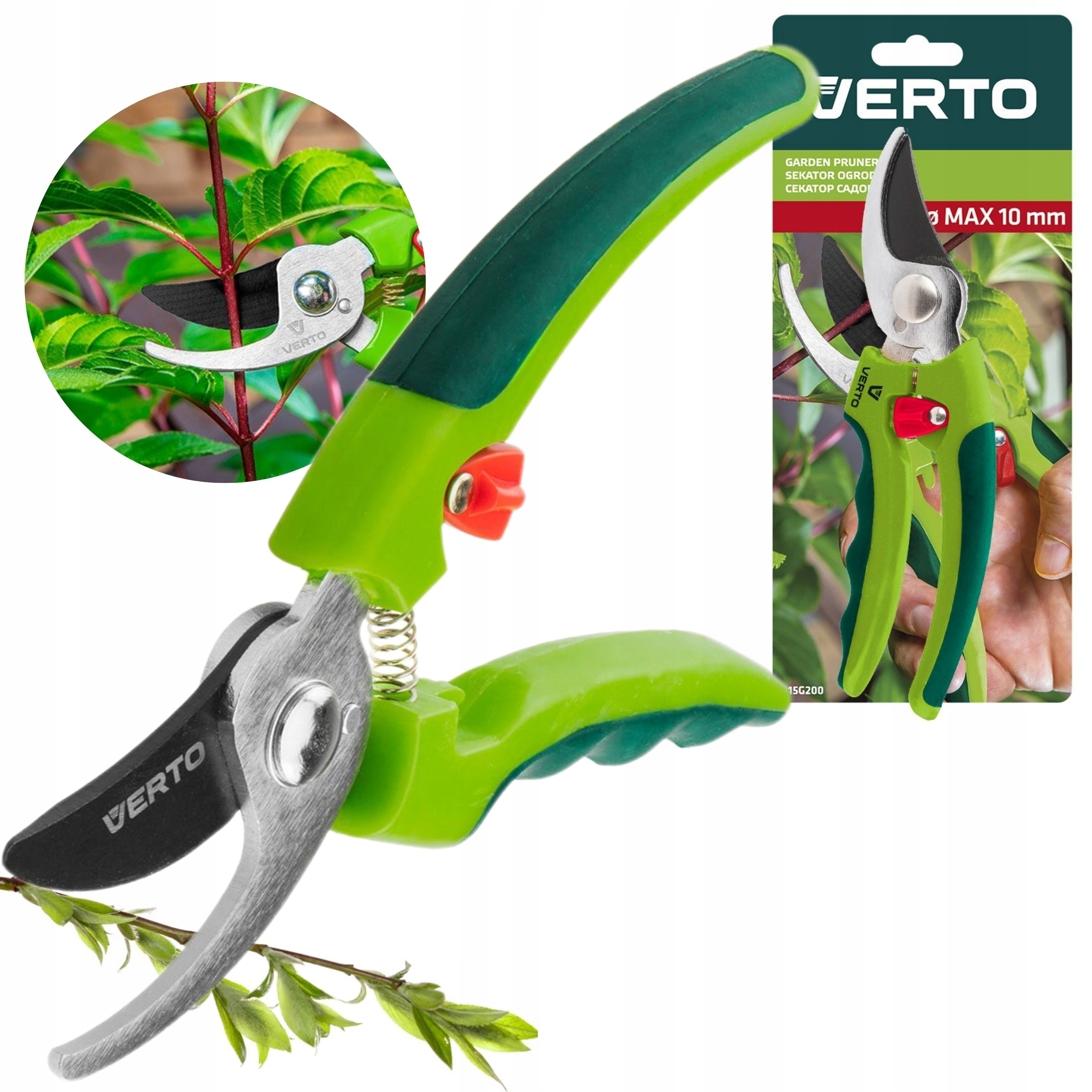 VERTO SEKATOR OGRODOWY UNIWERSALNY 185 MM ŚREDNICA CIĘCIA 10 MM 15G200