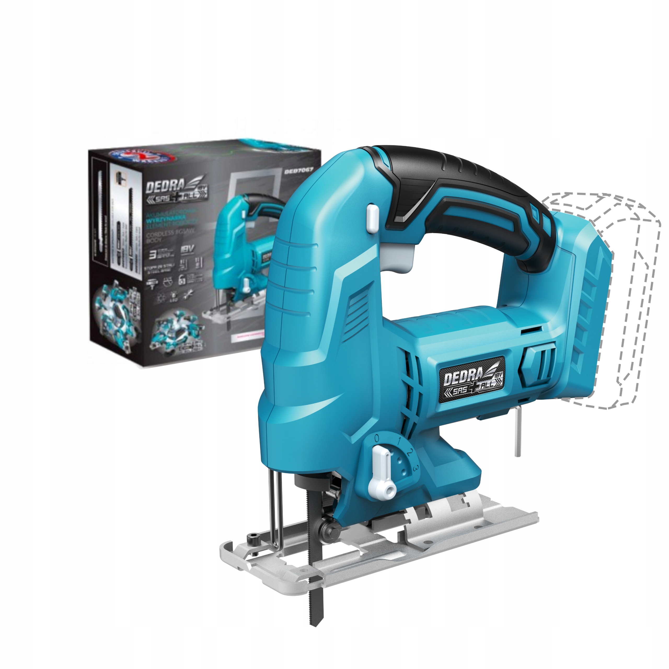 DEDRA WYRZYNARKA AKUMULATOROWA SAS+ PIŁA 18V +4Ah