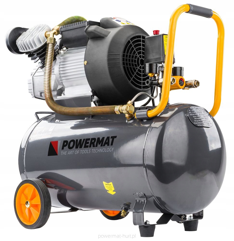 KOMPRESOR OLEJOWY 50L SPRĘŻARKA 8 BAR 392 l/min 230V TŁOKOWY MOBILNY TYP V