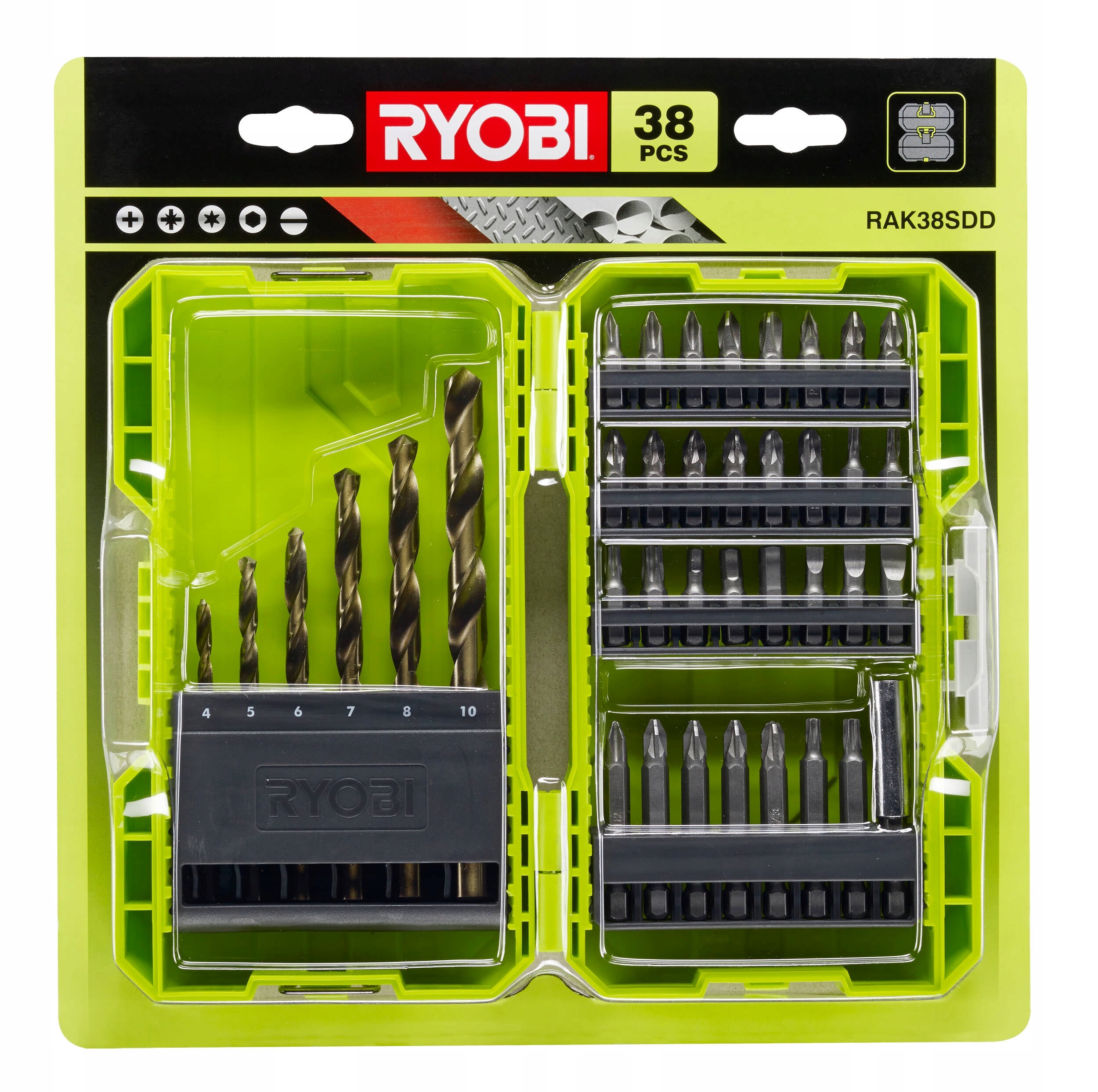 ZESTAW WIERTEŁ HSS I BITÓW RAK38SDD BIT RYOBI