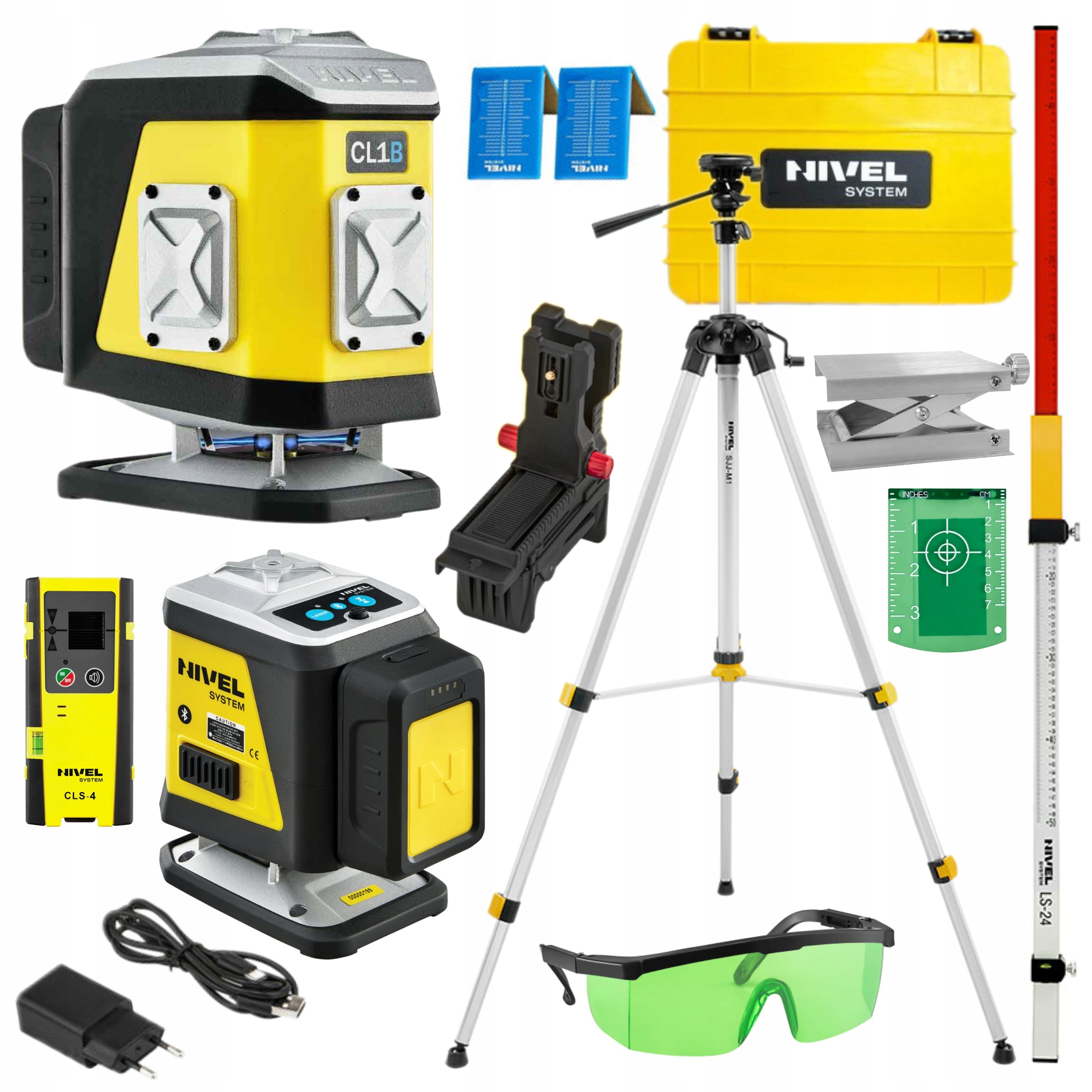 NIVEL SYSTEM LASER PŁASZCZYZNOWY NIEBIESKI CL1B +STATYW SJJM1EX CLS4 LS24