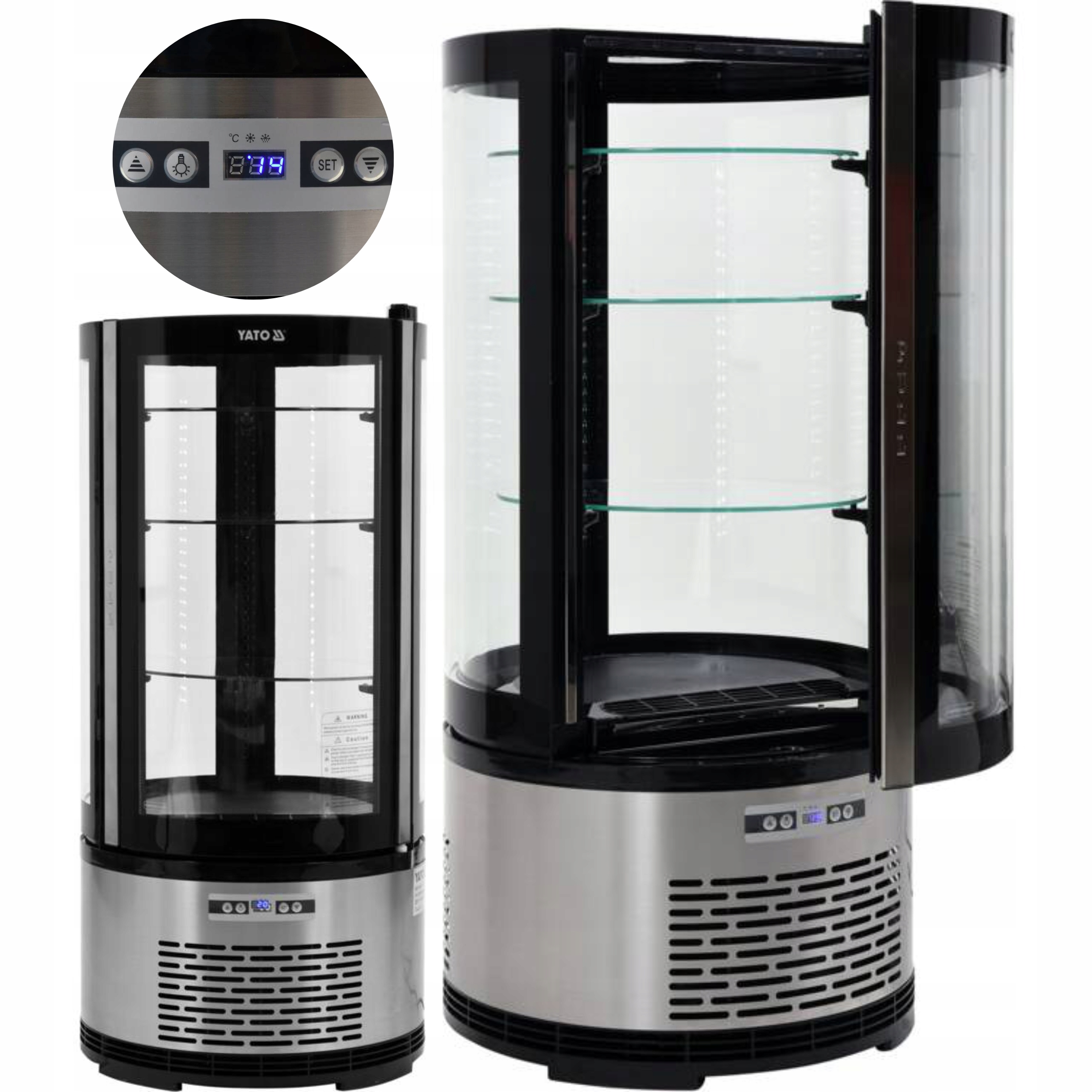 WITRYNKA CHŁODNICZA PRZESZKLONA OKRĄGŁA 48x103 CM