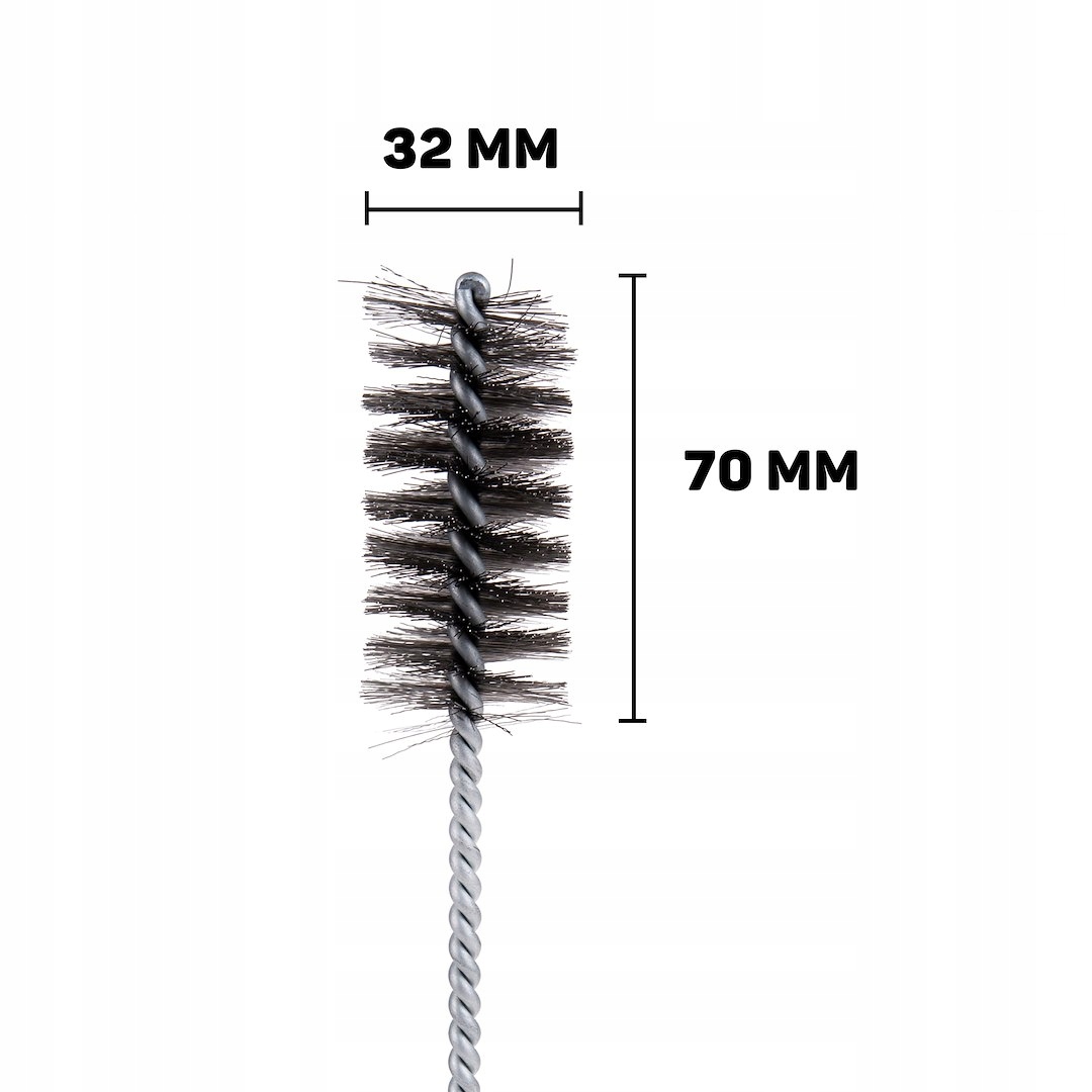 SZCZOTKA STALOWA DRUCIANA CYLINDRYCZNA WYCIOR DO WKRĘTARKI 32mm x 70mm 0728