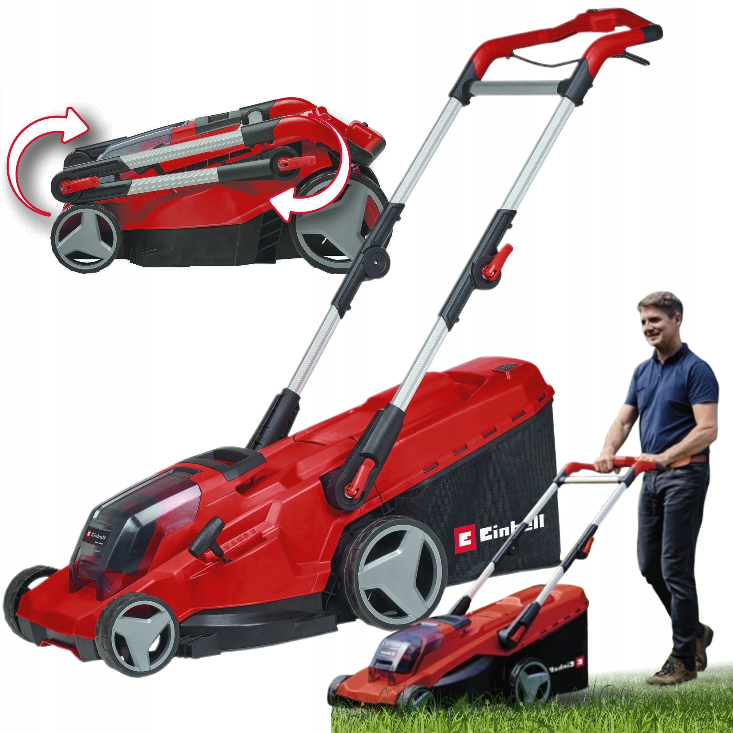 EINHELL KOSIARKA AKUMULATOROWA 2x18V 41cm KOSZ 50L GP-CM 36/41 Li-solo