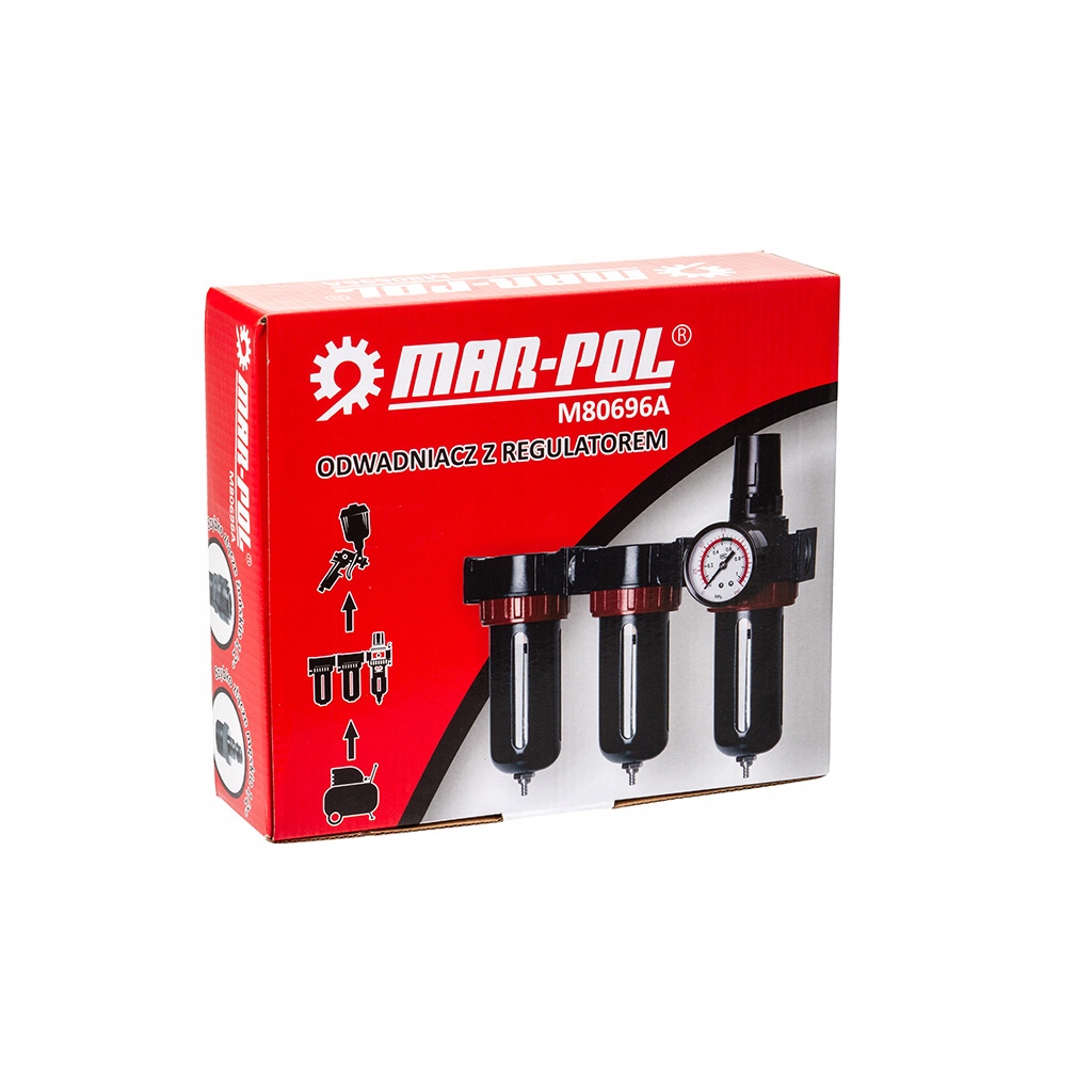 ODWADNIACZ Z REGULATOREM 1/2" Z POTRÓJNYM FILTREM MAR-POL M80696A