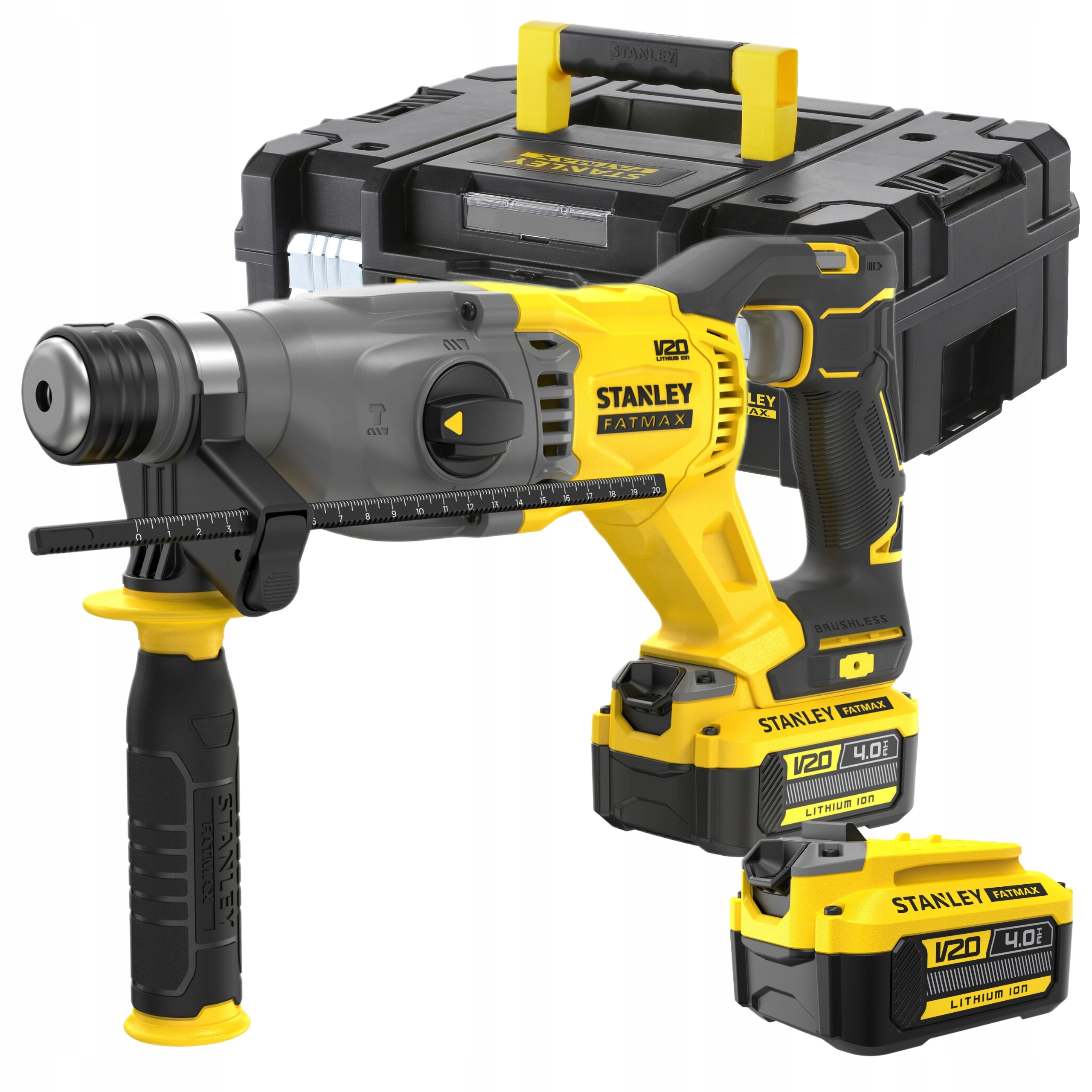 STANLEY BEZSZCZOT MŁOTOWIERTARKA UDAROWA SDS+ 18V V20 2x 4Ah WALIZKA FATMAX