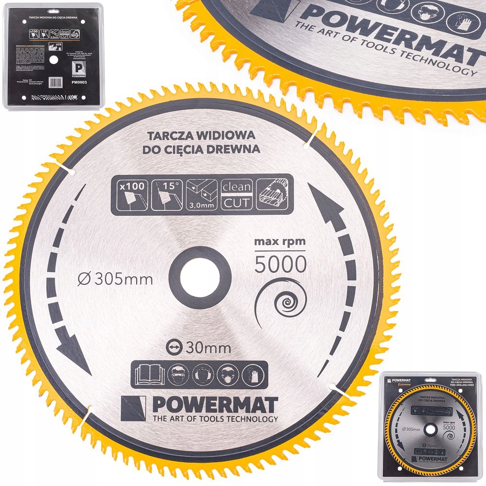 TARCZA WIDIOWA DO DREWNA 305x30 100z POWERMAT TDD-305x30x100Z