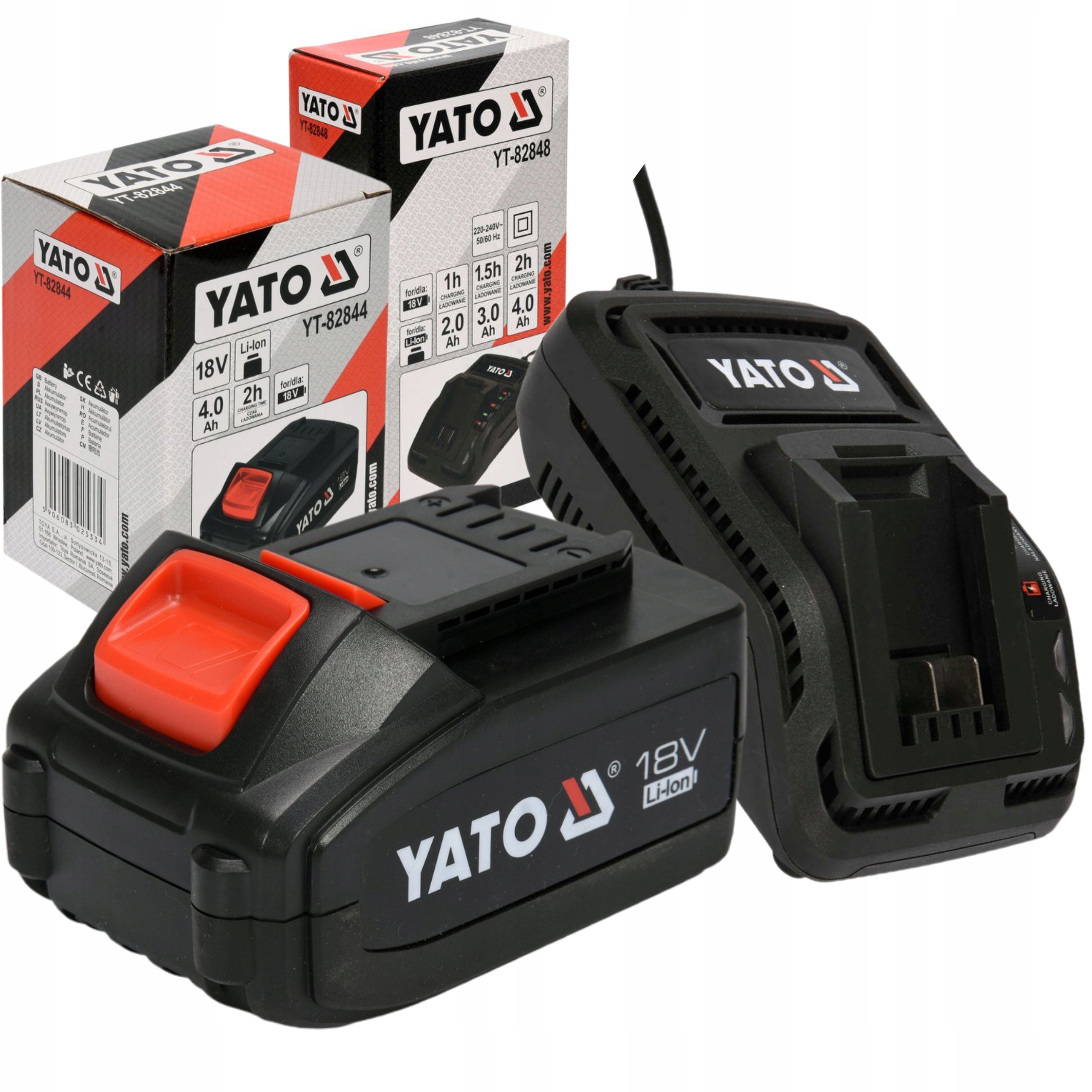 YATO ZESTAW AKUMULATOR BATERIA LITOWO JONOWA LI-ION 4Ah 18V + ŁADOWARKA