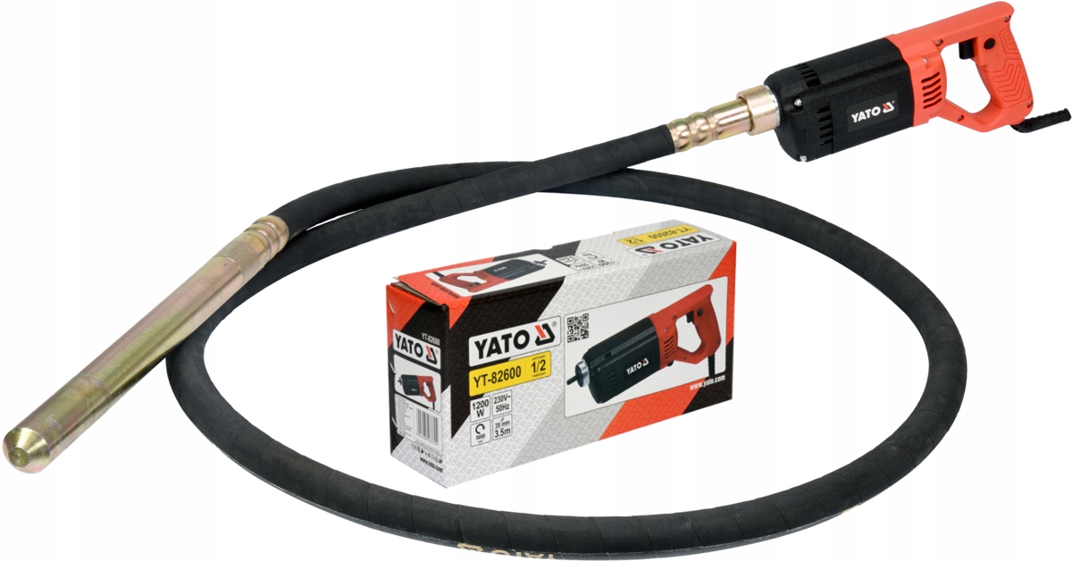 YATO WIBRATOR ZAGĘSZCZARKA DO BETONU 1200W + BUŁAWA DŁUGOŚĆ 3m YT-82600
