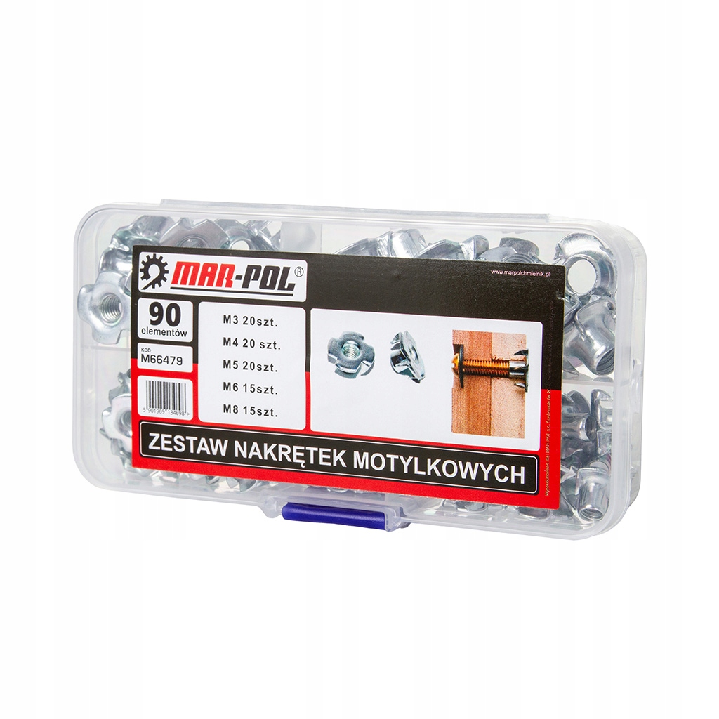 ZESTAW NAKRĘTEK PAZURKOWYCH 90 ELEMENTÓW MAR-POL M66479
