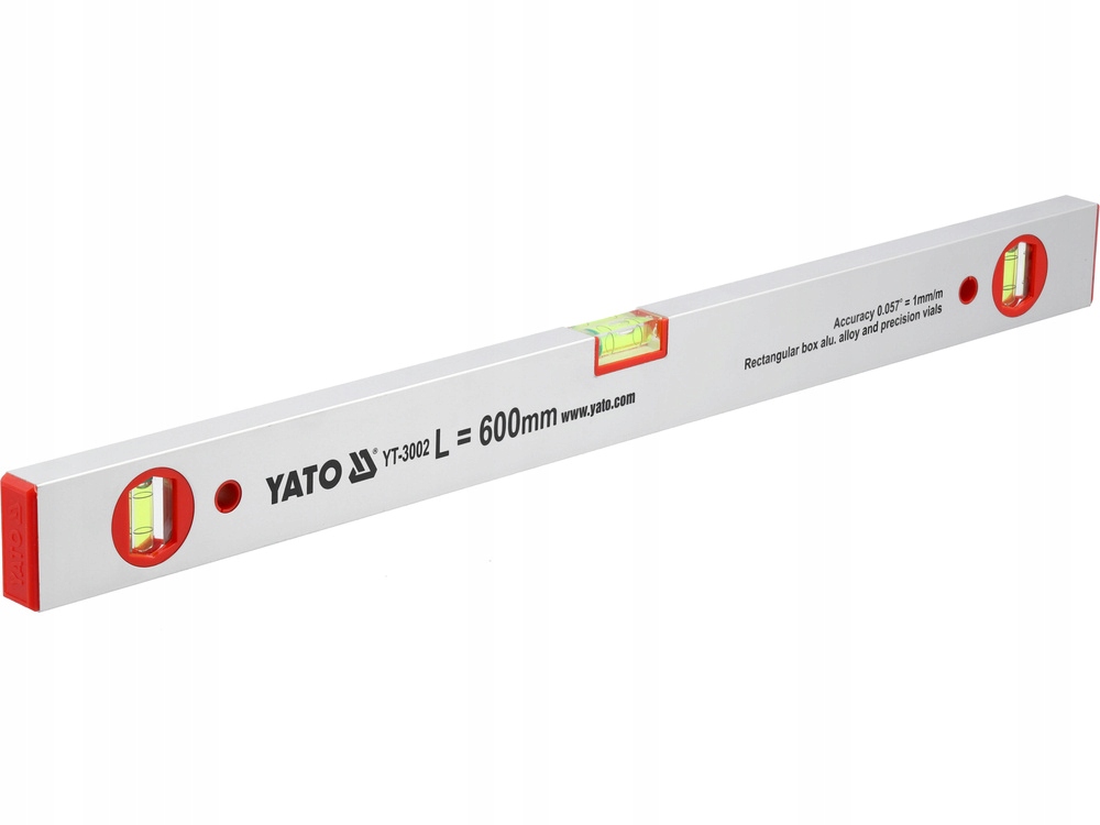 YATO POZIOMNICA ALUMINIUM 3LIBELKI LIBELLE 600MM ODPORNA NA WSTRZĄS YT-3002