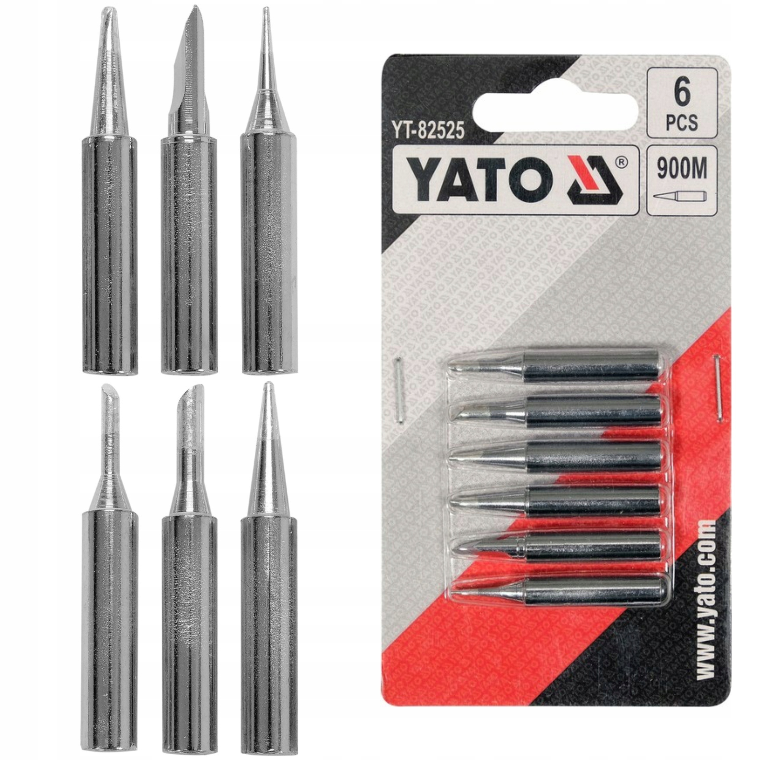 YATO ZESTAW GROTÓW DO LUTOWANIA POWLEKANE KOŃCÓWKI TYP 900M 6 SZT YT-82525