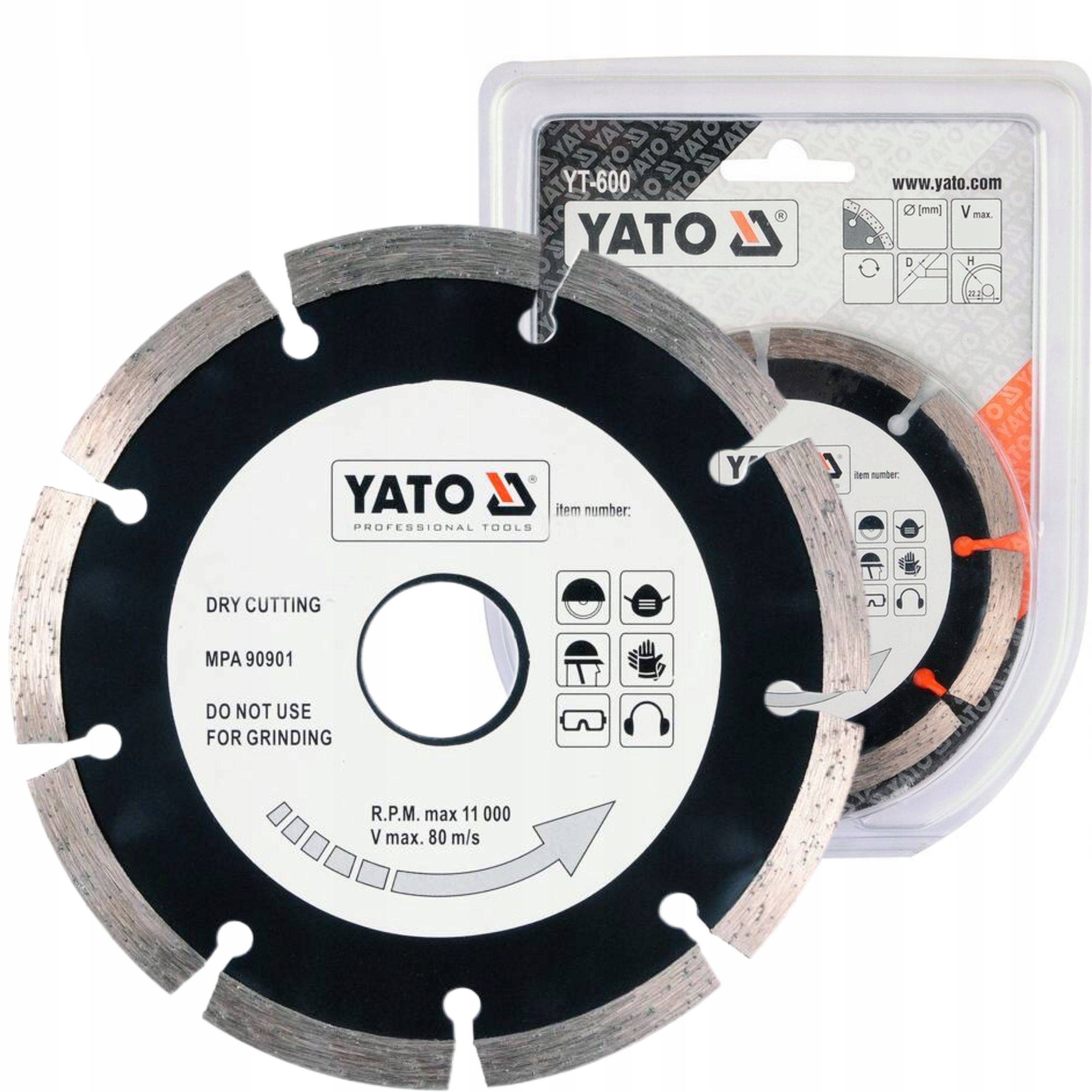 YATO TARCZA DIAMENTOWA SEGMENTOWA DO CIĘCIA BETONU CEGŁY 180mm YT-6004