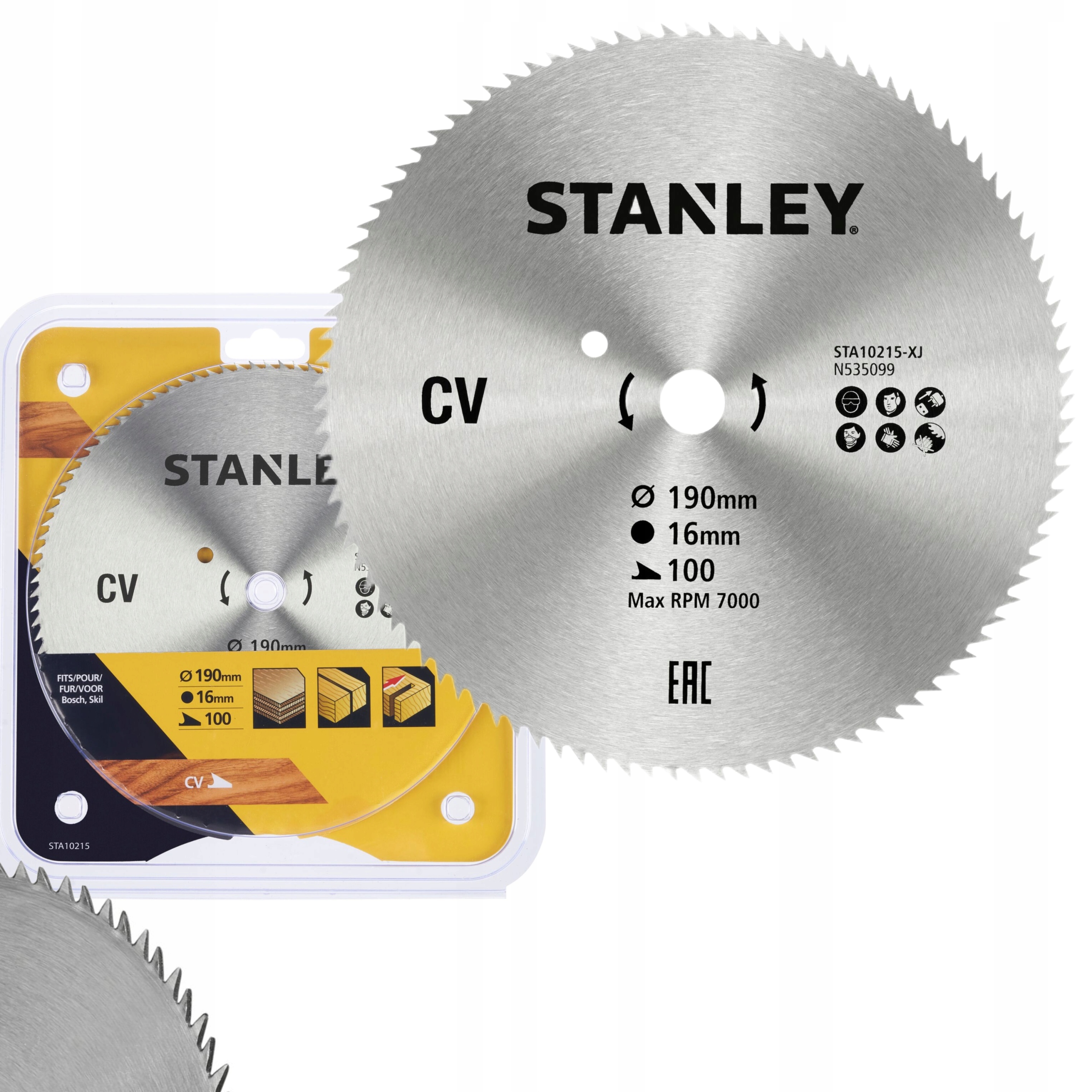 STANLEY TARCZA CIĘCIA DO DREWNA CV 190X16MM 100Z FATMAX STA10215 CHROM