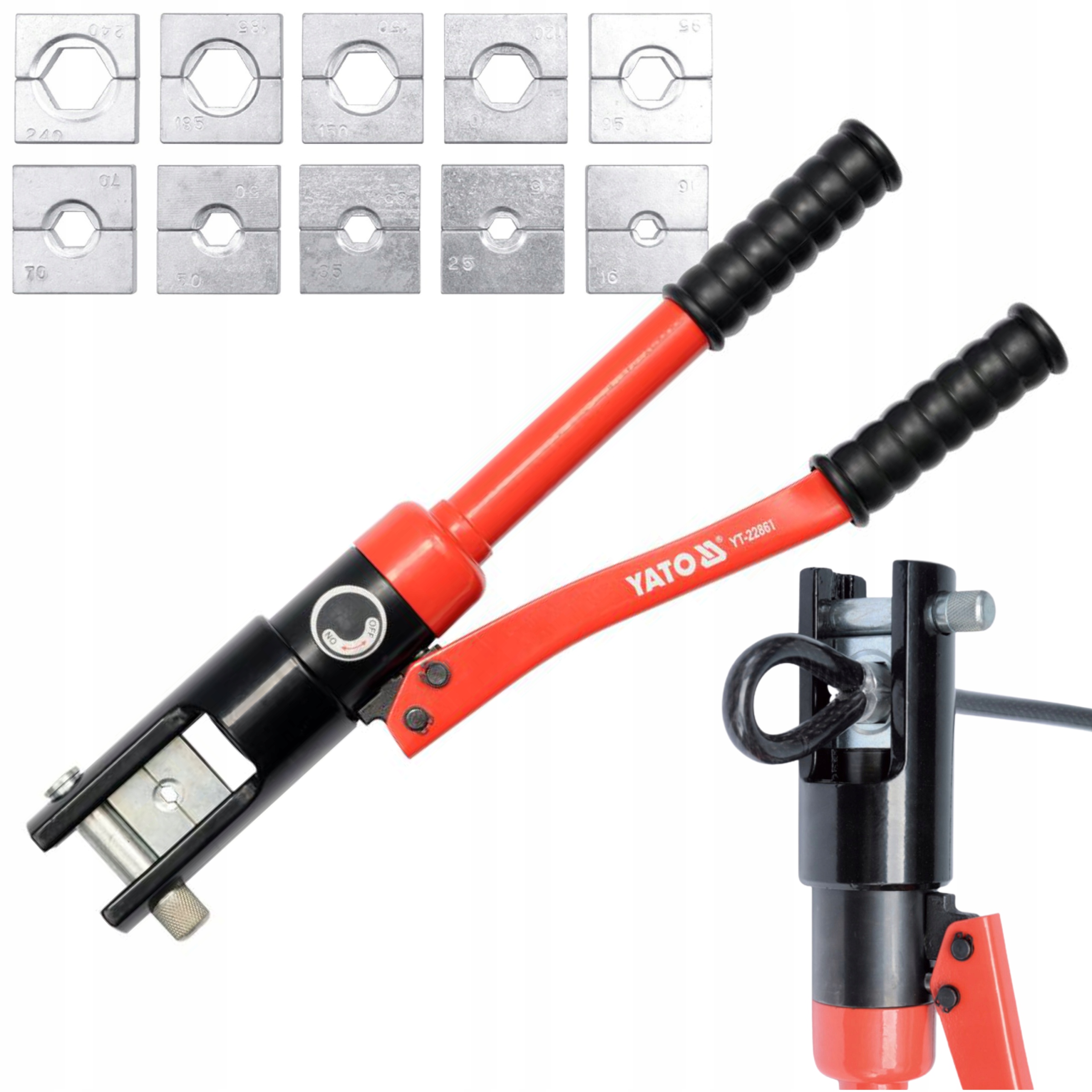 YATO RĘCZNA PRASKA HYDRAULICZNA PRASKA DO ZACISKANIA 16-240mm2 YT-22861