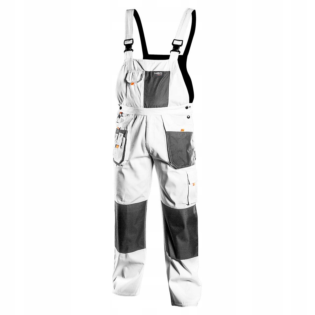 NEO SPODNIE ROBOCZE OGRODNICZKI SZELKI HD+ BIAŁE OXFORD 81-140 r. M/50