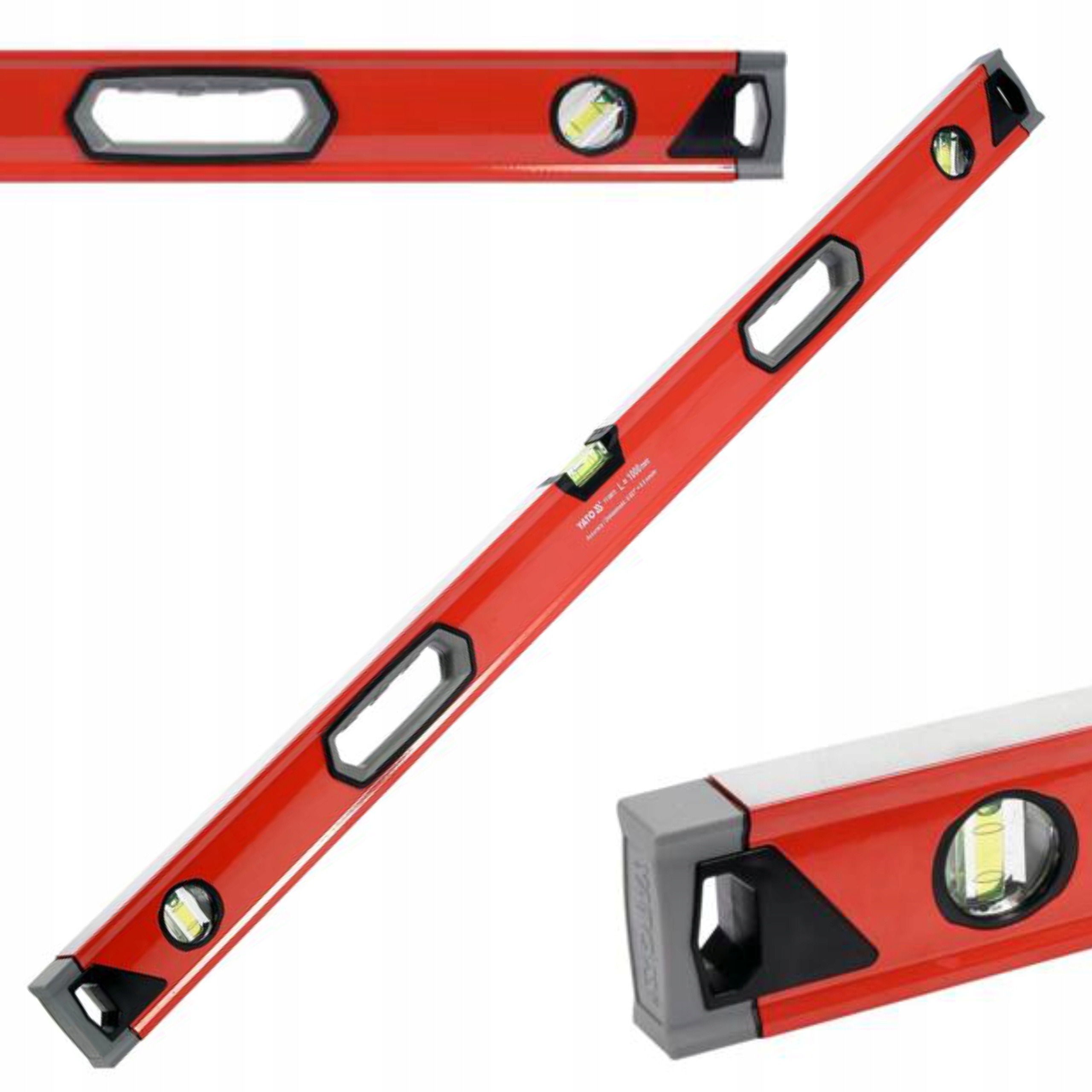 YATO POZIOMNICA ALUMINIOWA 1000 MM 3 LIBELLE 2 UCHWYTY YT-30073