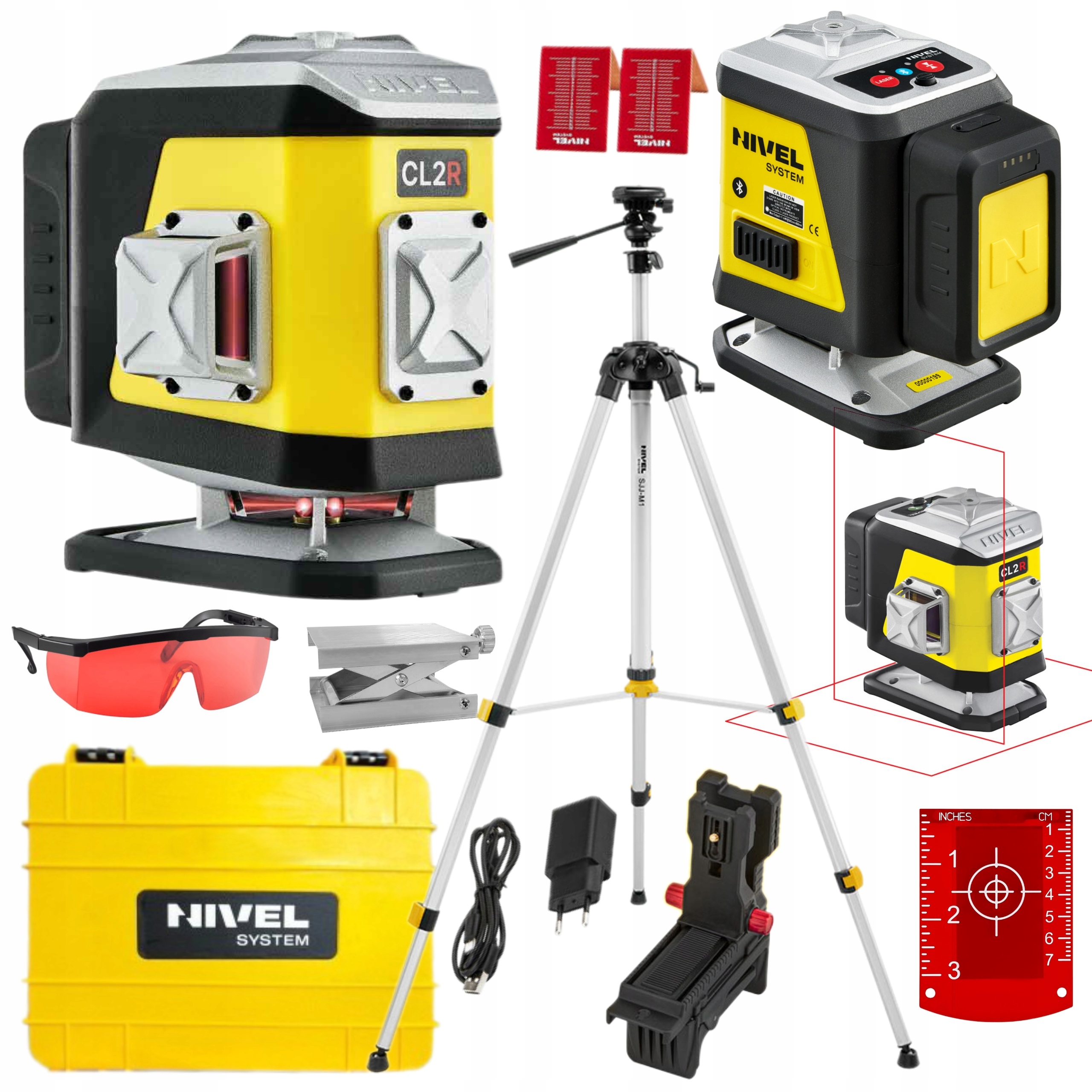 NIVEL SYSTEM LASER KRZYŻOWY CZERWONY CL2R WALIZKA +AKCESORIA STATYW SJJM1EX