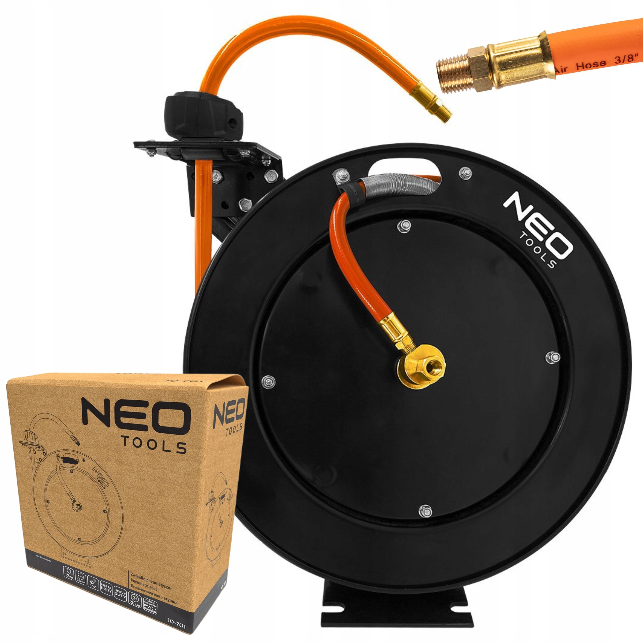 NEO ZWIJADŁO PNEUMATYCZNE METALOWE OTWARTE 9,5MM X 15M HEAVY DUTY 10-701