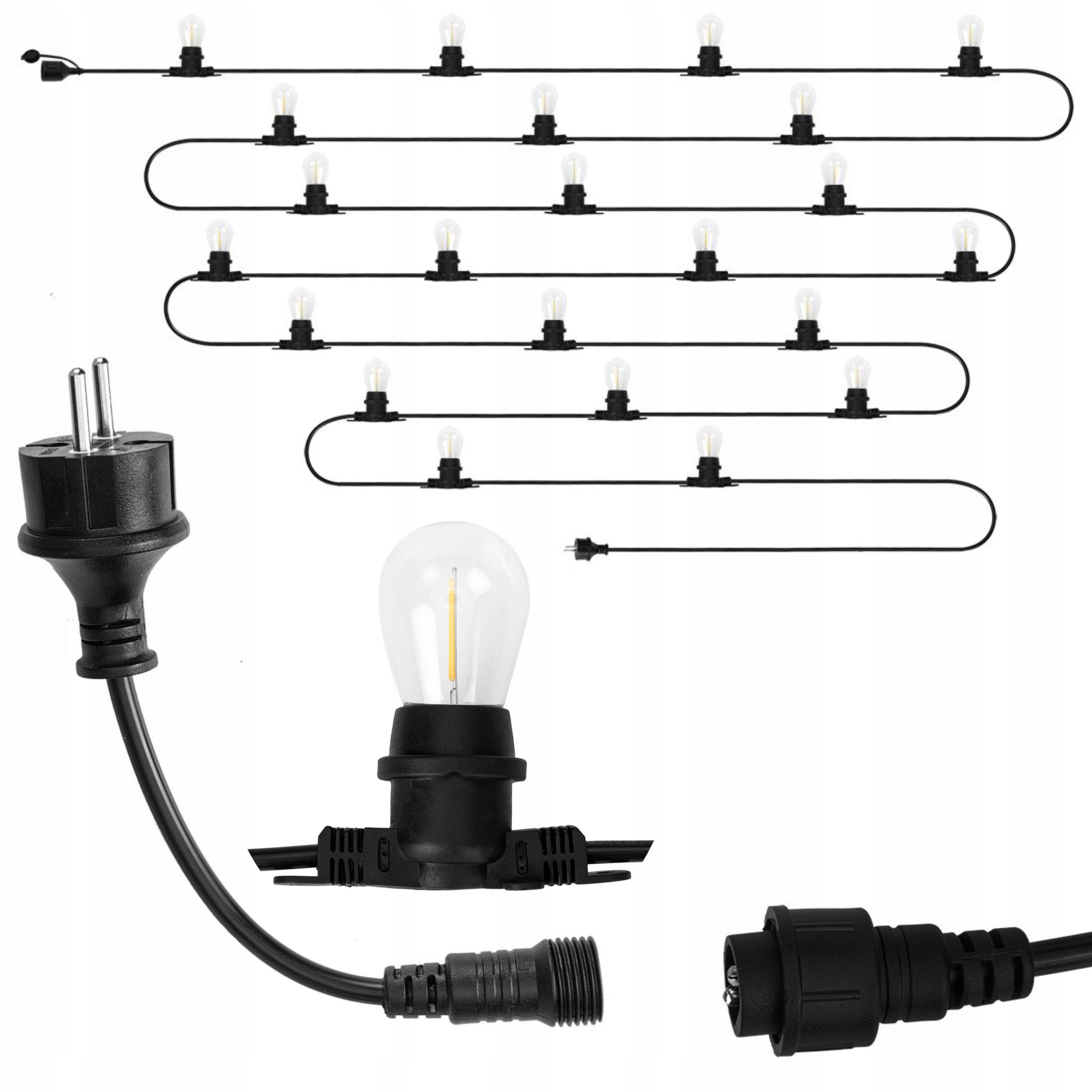 NEO GIRLANDA OGRODOWA 20M + 22 ŻARÓWKI FILAMENT 2700K IP65 E27 99-106