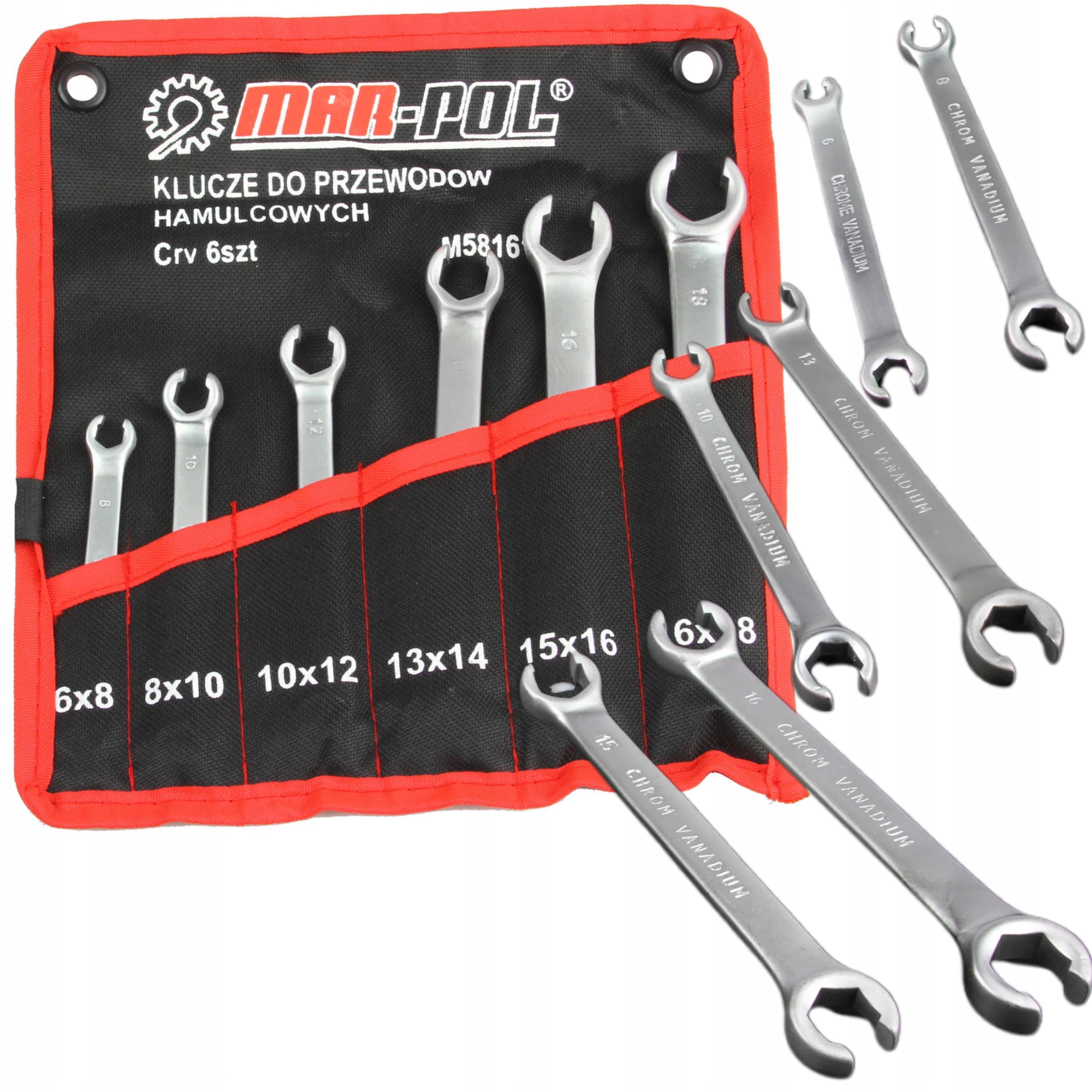 ZESTAW KLUCZE DO PRZEWODÓW HAMULCOWYCH 6-18mm 6 elem PŁACHTA M58161