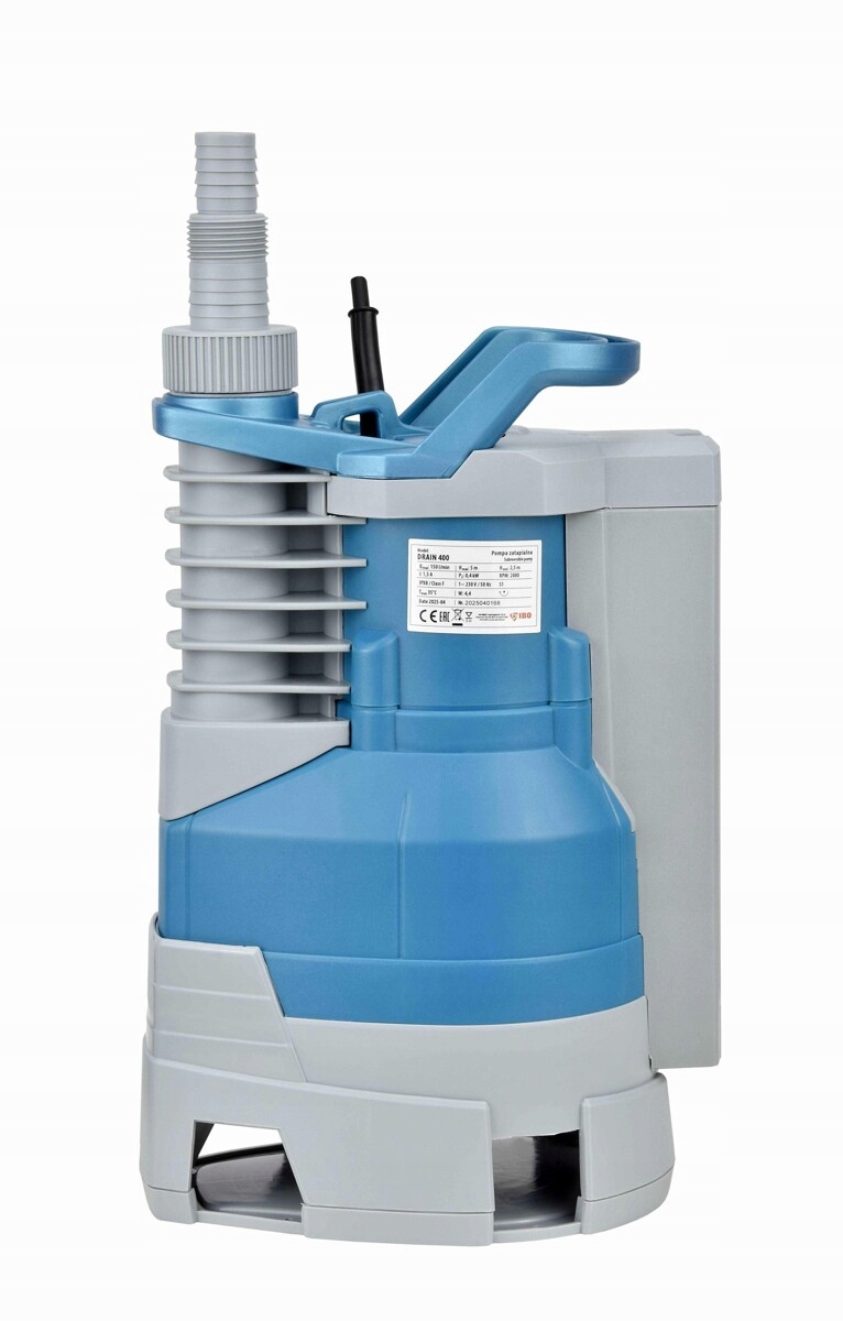 POMPA ZATAPIALNA Z WBUDOWANYM PŁYWAKIEM DRAIN400 IBO DO SZAMBA I DESZCZÓWKI