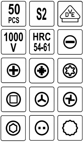 YATO Zestaw wkrętaków izolowany + końcówki 50cz