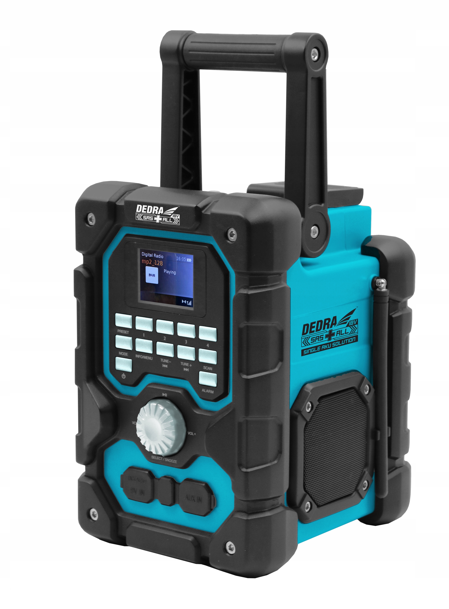 DEDRA RADIO BUDOWLANE DAB+/FM BLUETOOTH USB AKUMULATOROWE 18V DED7006BT