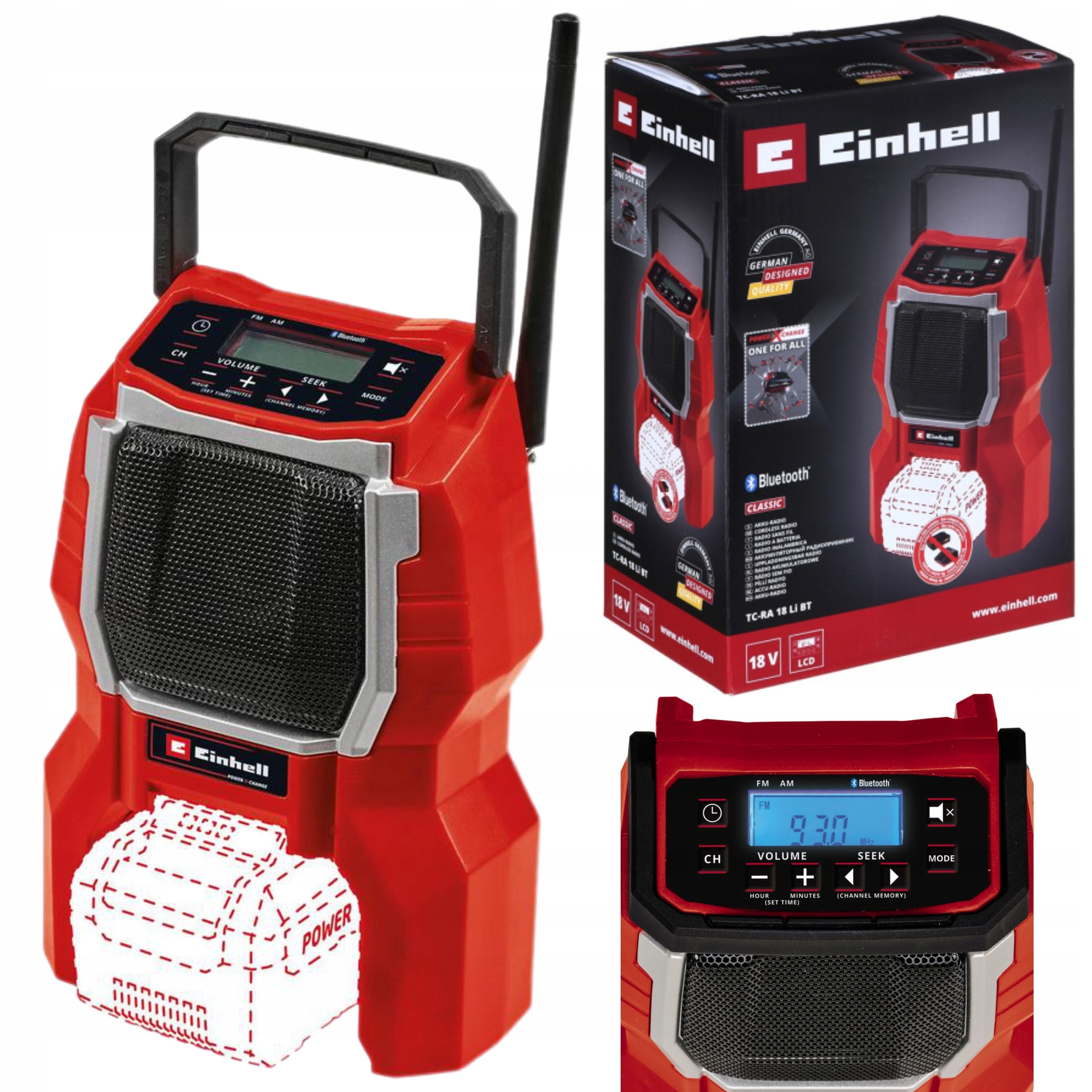 EINHELL RADIO AKUMULATOROWE 18V AM/FM Bluetooth TC-RA 18 Li BT-Solo