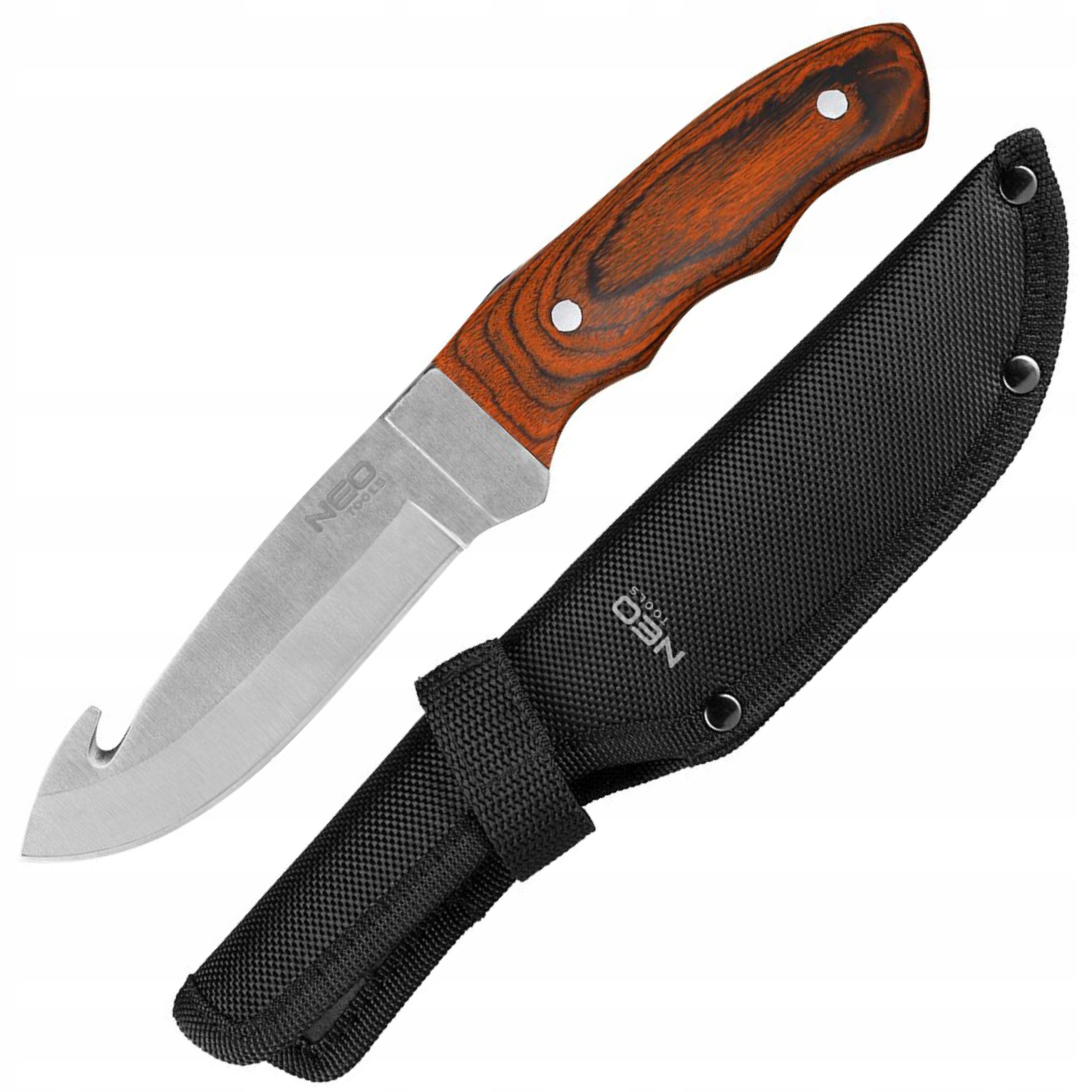 NEO NÓŻ WIELOFUNKCYJNY SURVIVALOWY DO LASU FULL-TANG + ETUI 24cm 63-116