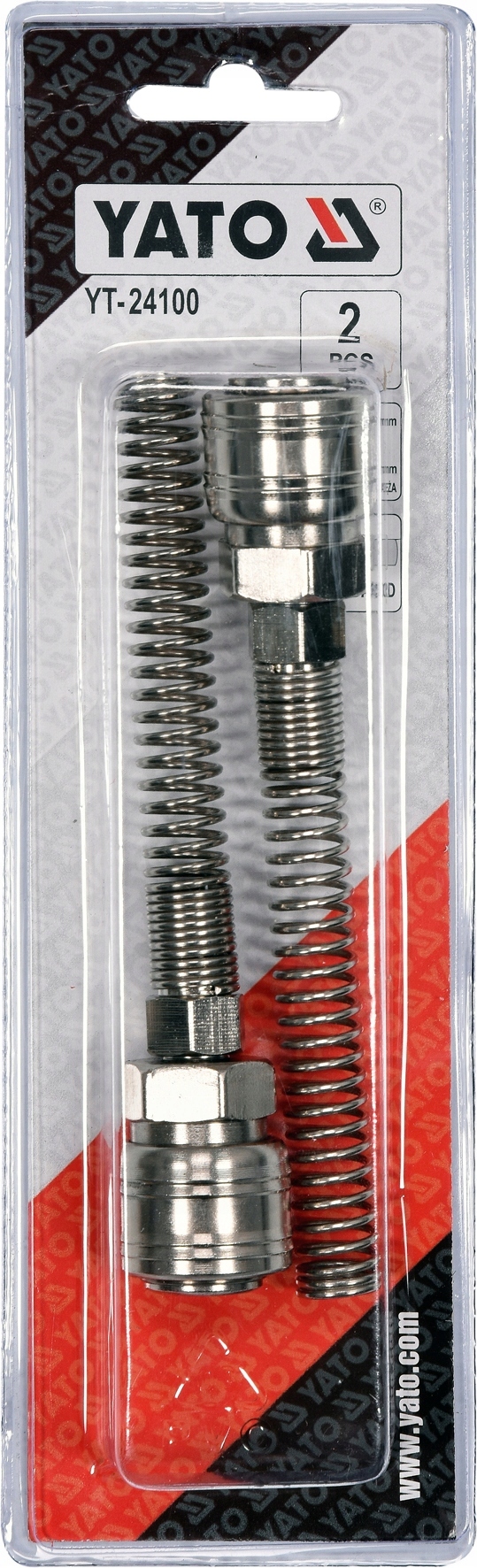 YATO SZYBKOZŁĄCZE F ZE SPRĘŻYNĄ NA WĄŻ 5x8 MM 2 SZTUKI KOMPLET YT-24100