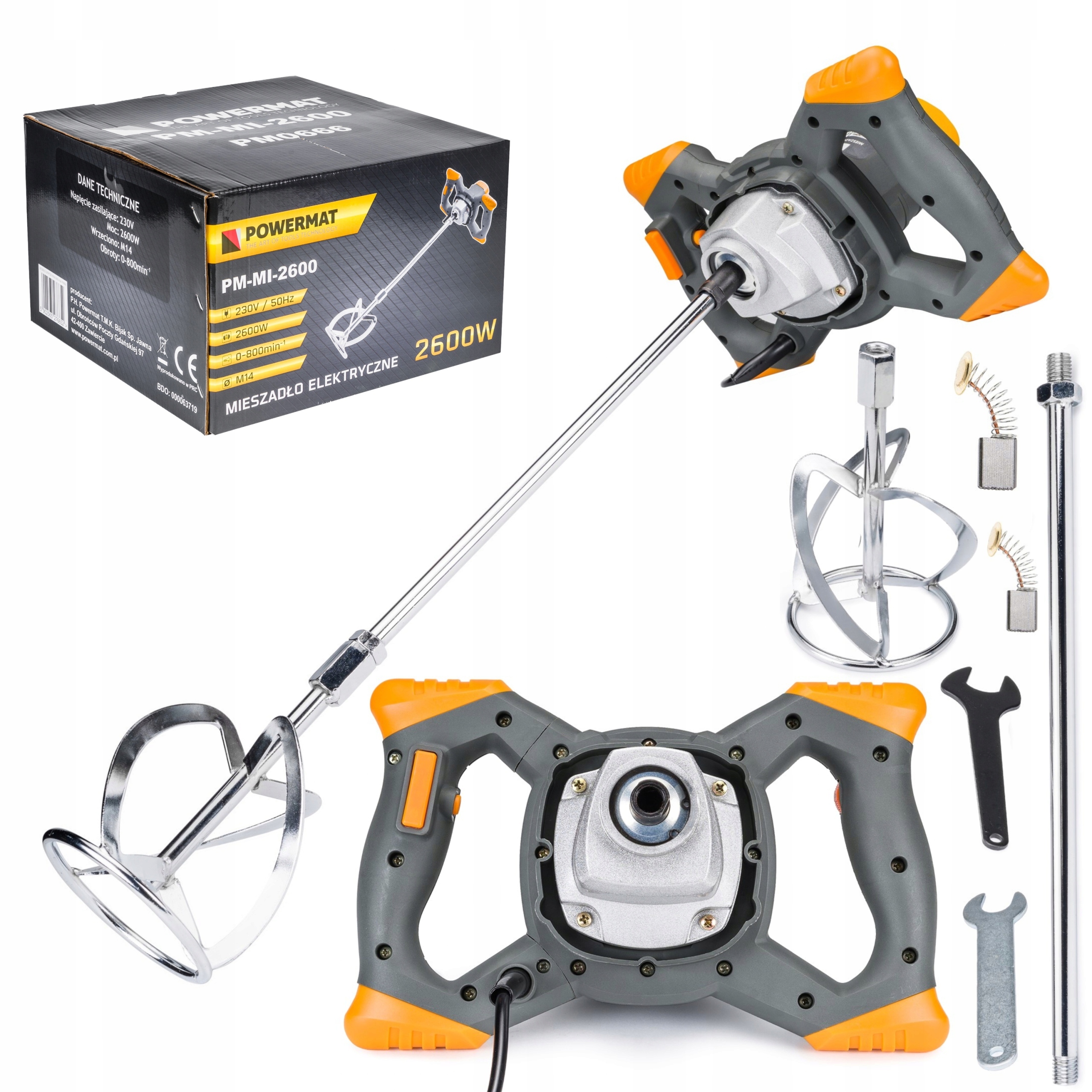 MIESZARKA MIESZADŁO ELEKTRYCZNE DO ZAPRAW KLEJU BETONU M14 REGULACJA 2600W