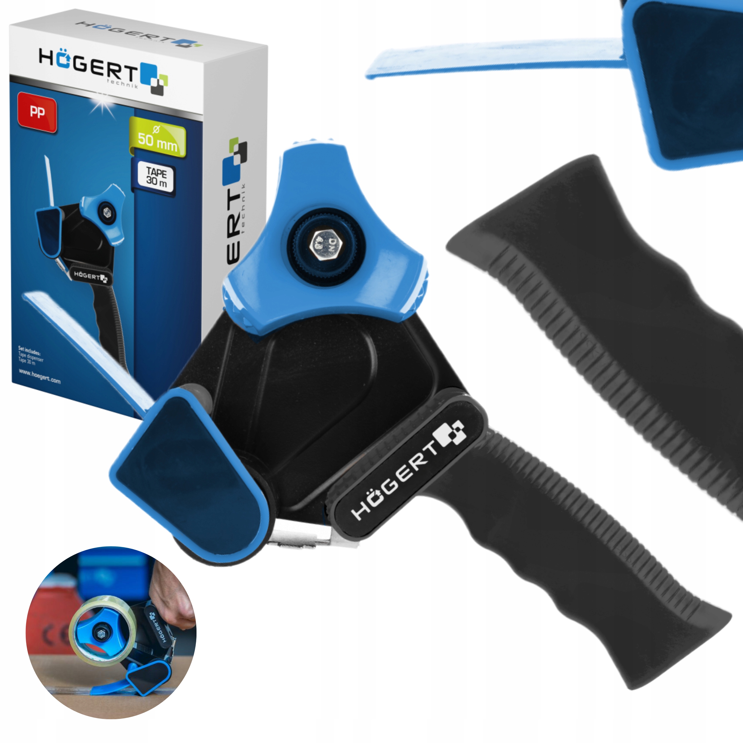 HOEGERT APLIKATOR DYSPENSER DO TAŚMY KLEJĄCEJ 50 MM HT2C580