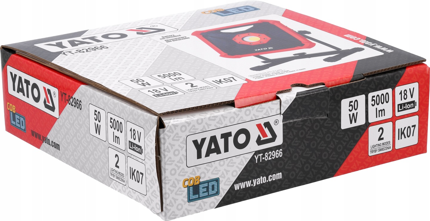 YATO REFLEKTOR AKUMULATOROWY BUDOWLANY COB LED 18V 5000lm 50W IP20 YT-82966