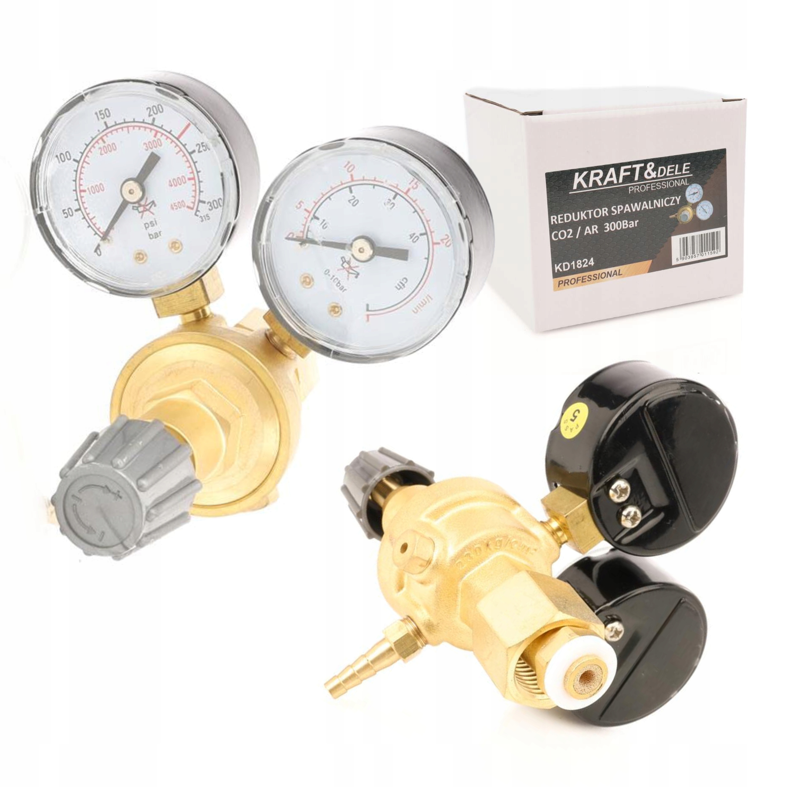 REDUKTOR SPAWALNICZY ARGON CO2 300BAR 35L/MIN W21,8x1/14 G 1/8 KD1824