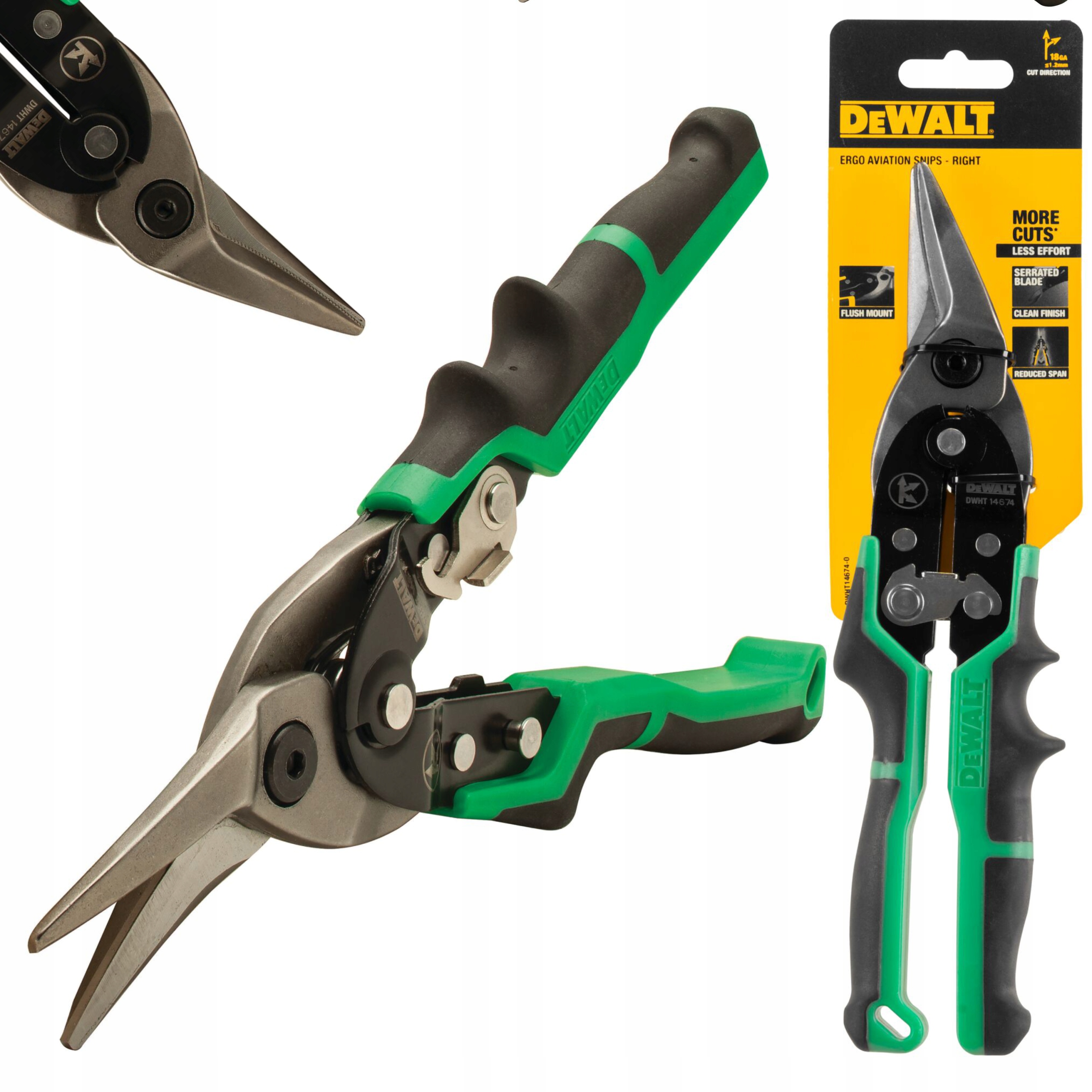 NOŻYCE TYPU ERGO HVAC DEWALT PRAWE DWHT14674-0