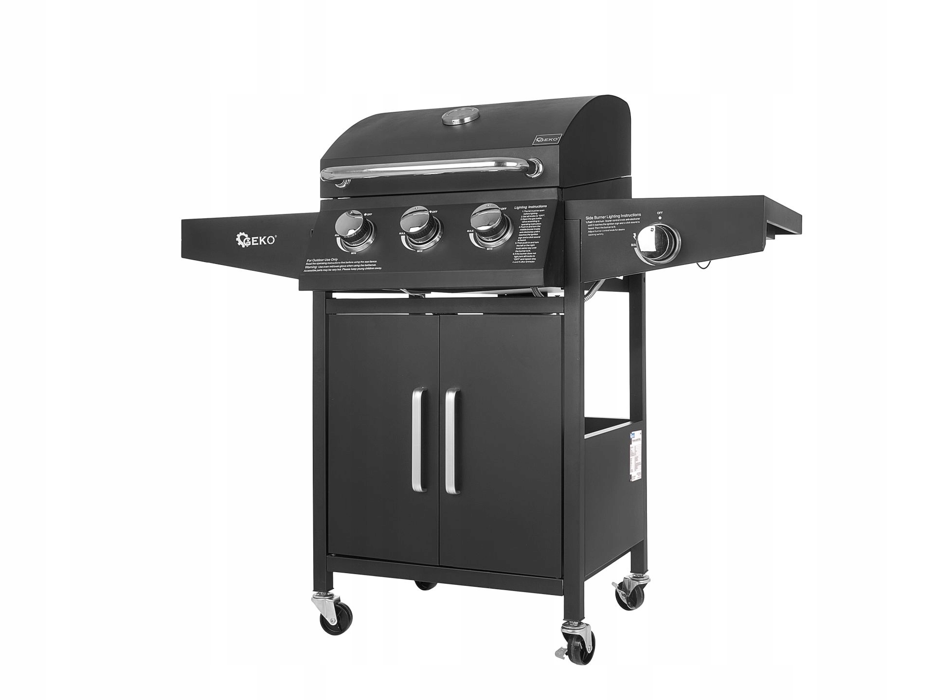 GAZOWY GRILL OGRODOWY 3+1 11,6 kW RUSZT 4 PALNIKI PALNIK BOCZNY KÓŁKA RUSZT