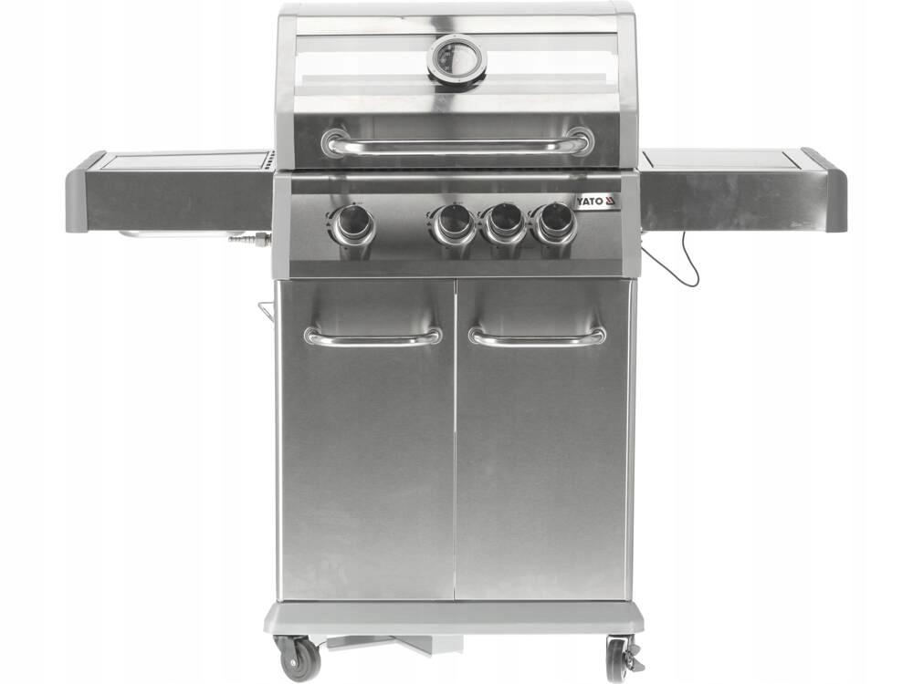 YATO GRILL GAZOWY OGRODOWY 3+1 11,5kW Z SZYBĄ ŻELIWY RUSZT PALNIK GAZOWY