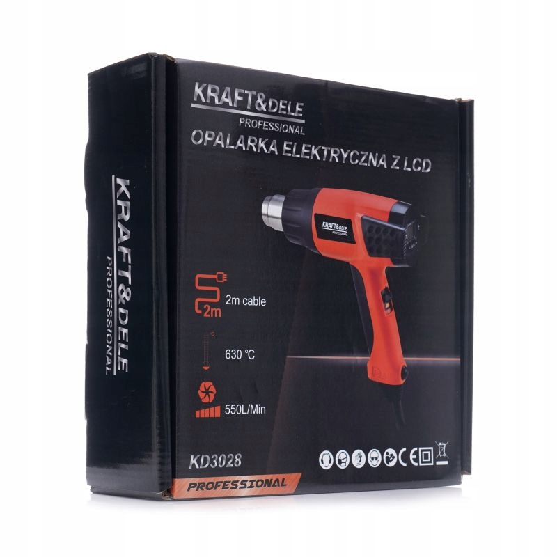 Opalarka elektryczna z wyświetlaczem LCD Kraft&Dele 2000 W 230 V 600 °C