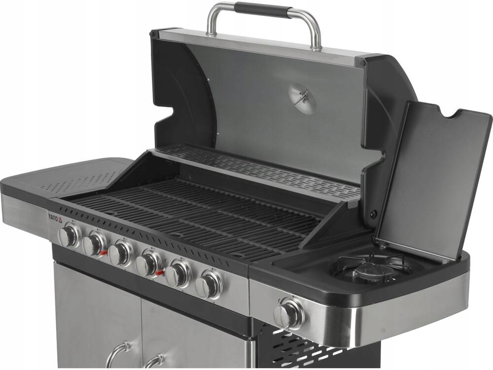 YATO GRILL GAZOWY OGRODOWY 6+1 STAL NIERDZEWNA 20,2kW ŻELIWNY RUSZT PALNIK