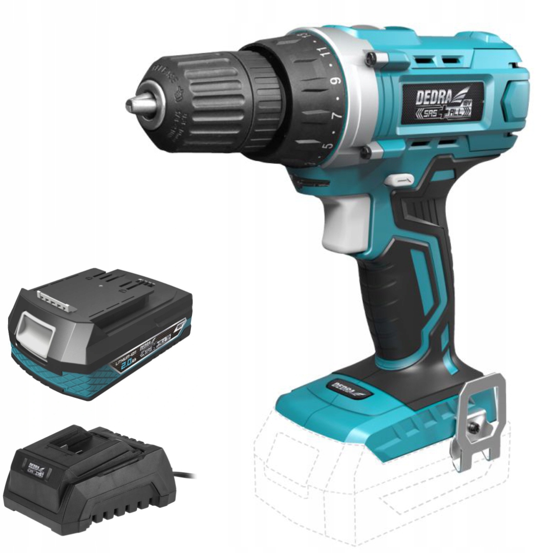 WIERTARKA WKRĘTARKA Li-Ion 18V DEDRA SAS+ 7040 2Ah