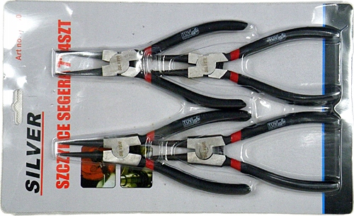 SILVER ZESTAW SZCZYPCE PIERŚCIENI SEGERA 6'' WYGIĘTE PROSTE 160MM 4EL 10529