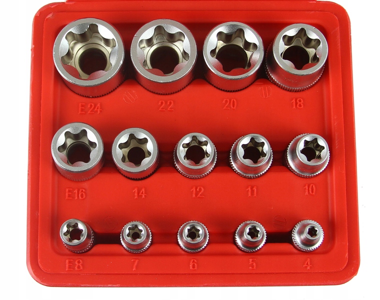 MAR-POL ZESTAW KLUCZY NASADOWYCH TORX E4 - E24 / 1/2"+ 3/8" + 1/4" M66422